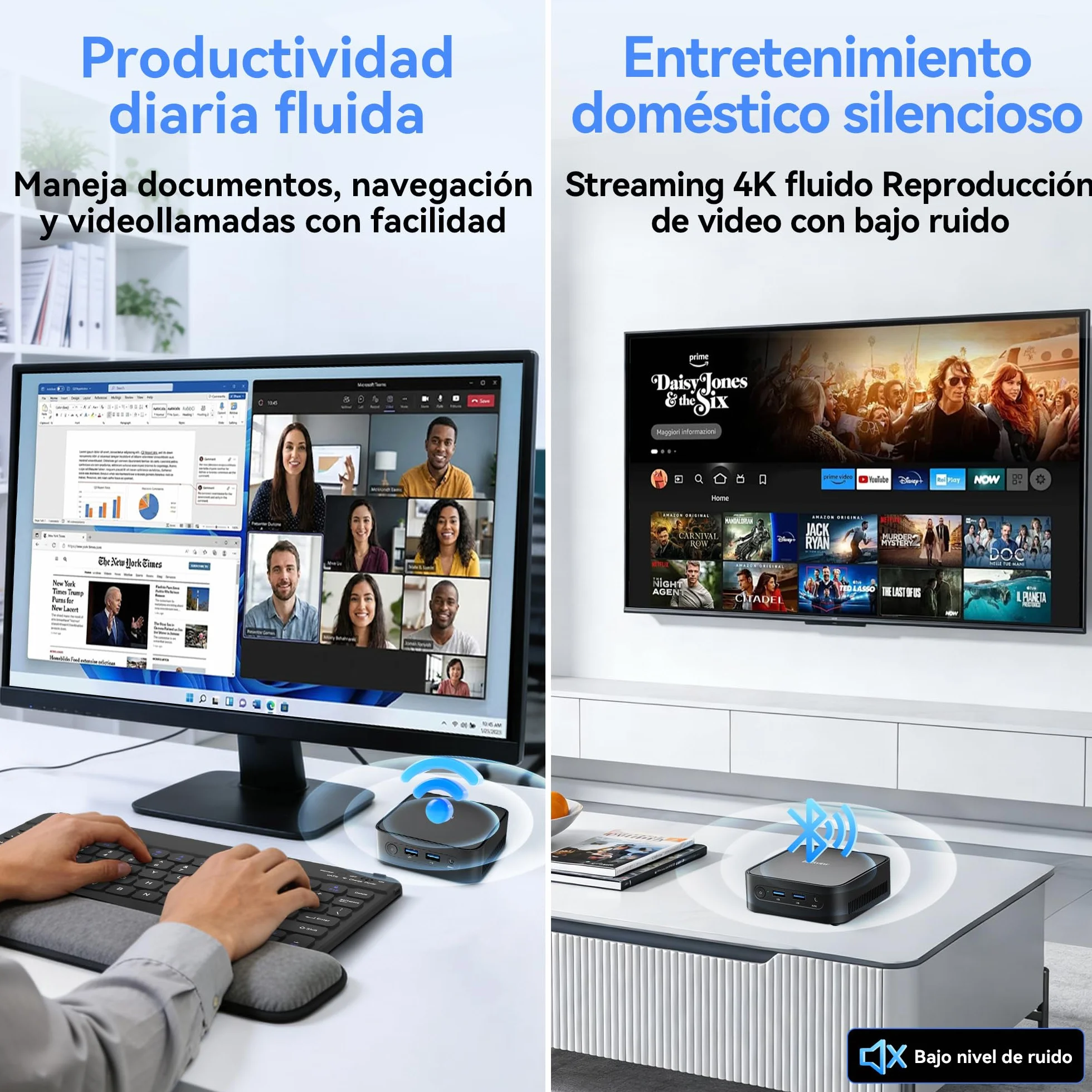 Blackview MP50 Mini PC AMD Ryzen 5 16GB RAM 512GB SSD Radeon Vega 8 Win 11 Pro HDMI DP 4K WiFi 5 BT 4.2