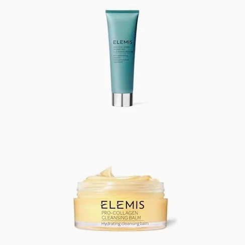 Elemis Pro-Collagen Hydrating Cleansing Mousse 125ml, Espuma Limpiadora Facial, Crema Limpiadora para Doble Limpieza + Elemis Pro-Collagen Cleansing Balm, 100 g, Bálsamo limpiador, 100g
