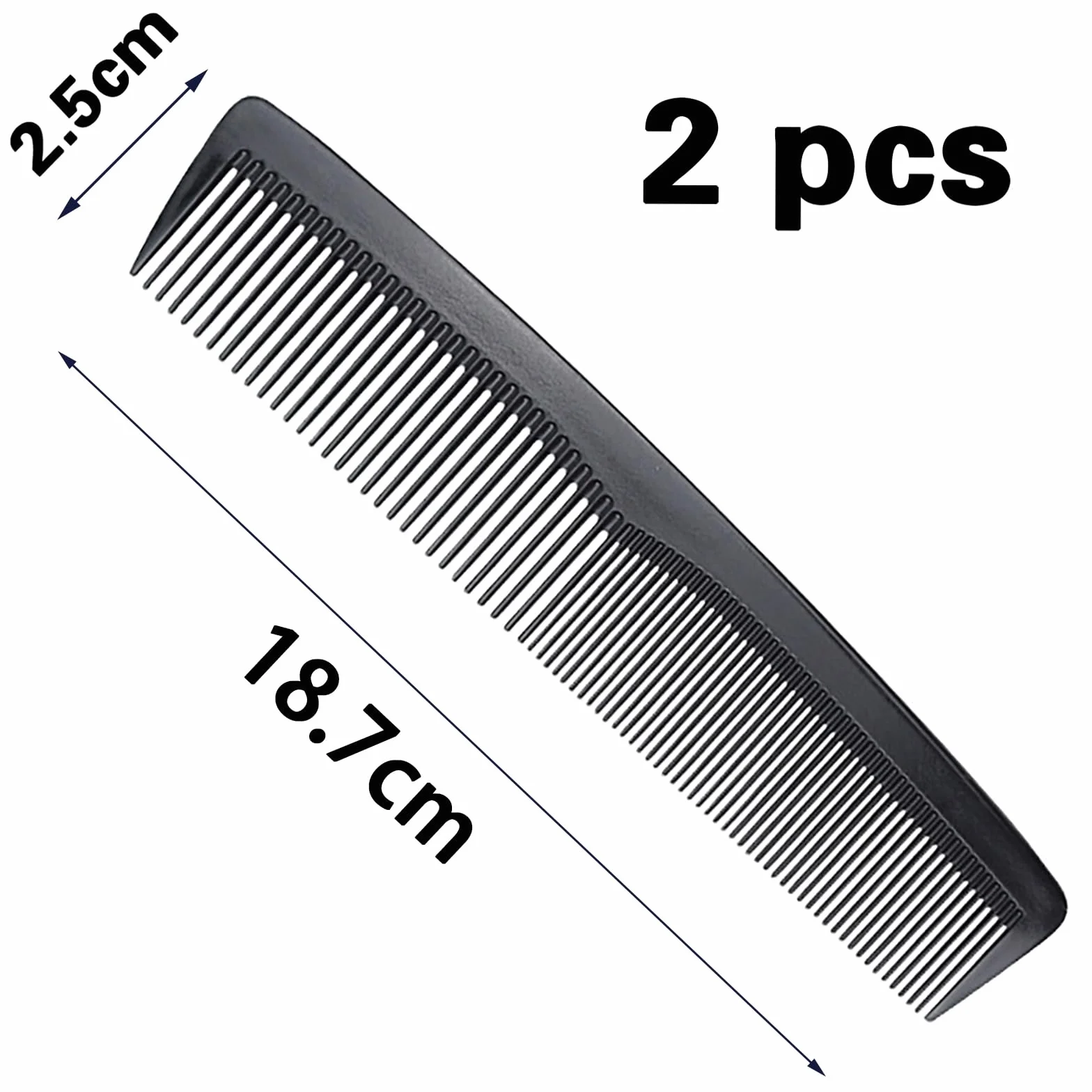 Peines de Pelo Antiestático Fibra de Carbono 18.7cm Peine Peluqueria 2 Piezas