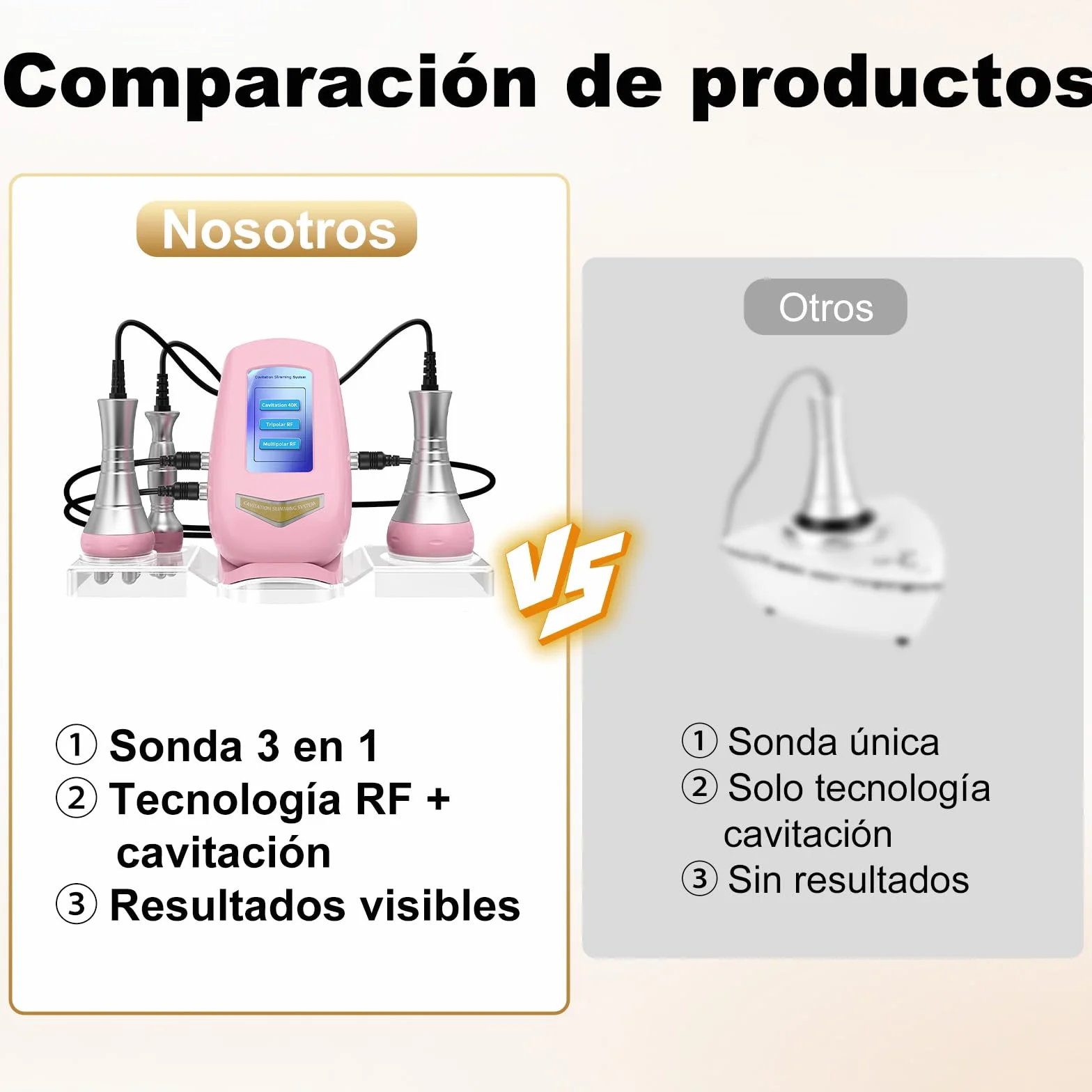 Máquina de Radiofrecuencia Facial y Corporal 3 en 1 40K Anticelulitico Vacumterapia