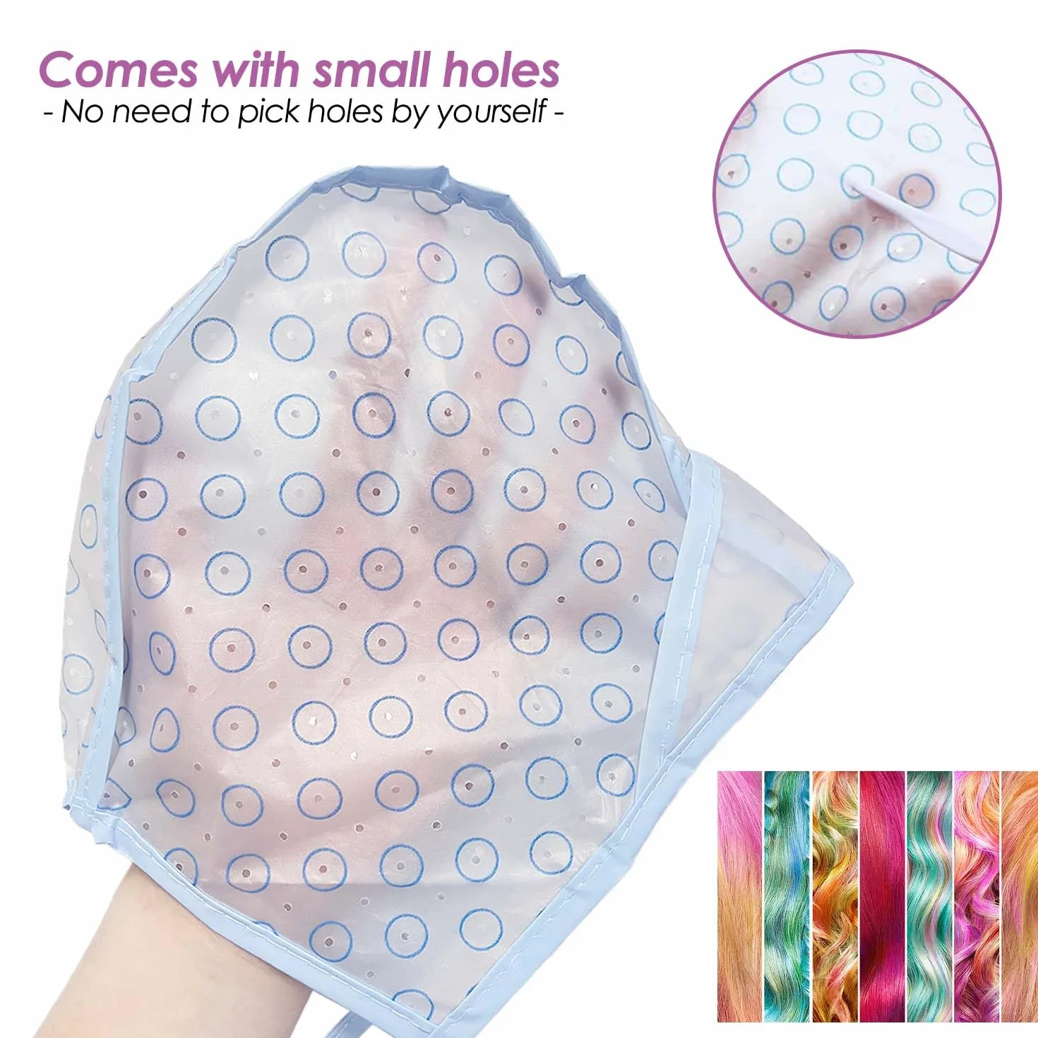 12 Piezas Gorro de Tinte Desechable con Cepillo y Ganchos, Herramienta para Teñir el Cabello en Peluquería y Salón