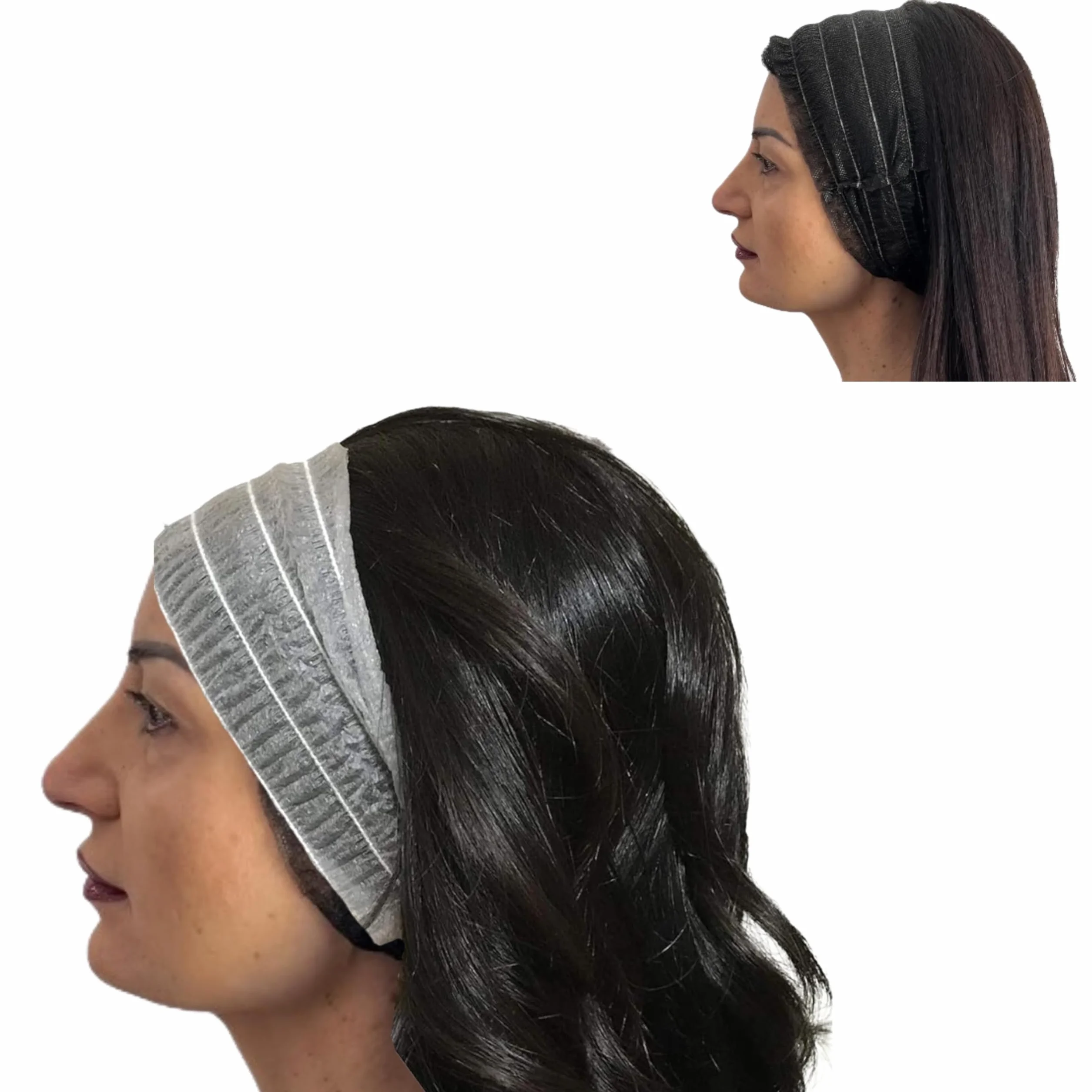 Banda elástica de pelo desechable TNT para esteticista spa bienestar - Blanco