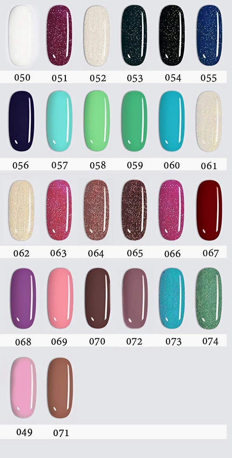 LOVECRAZY - Kit de Esmaltes de Uñas en Gel Semipermanente, 20 Colores de Esmaltes y Top Coat Base Coat