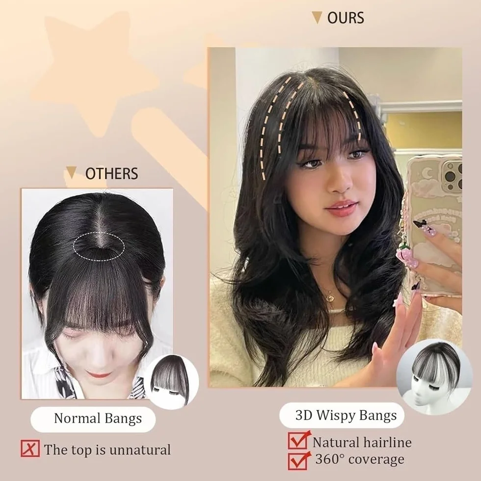Postizos de cabello humano para mujeres, Extensiones de cabello humano real con clip for mujer - Cobertura 360°, base encaje