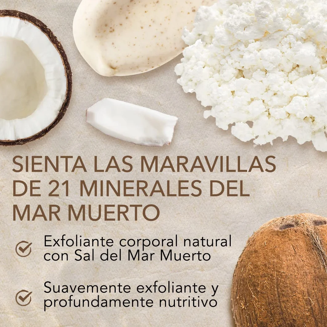 O Naturals Exfoliante de Aceite de Coco y Sal del Mar Muerto, Limpieza Profunda 500gr
