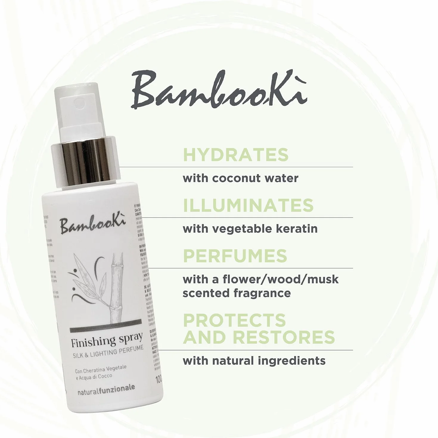 Perfume Capilar Silk & Lighting Bambookì 100ml con Queratina Vegetal y Aqua de Coco para Mujer
