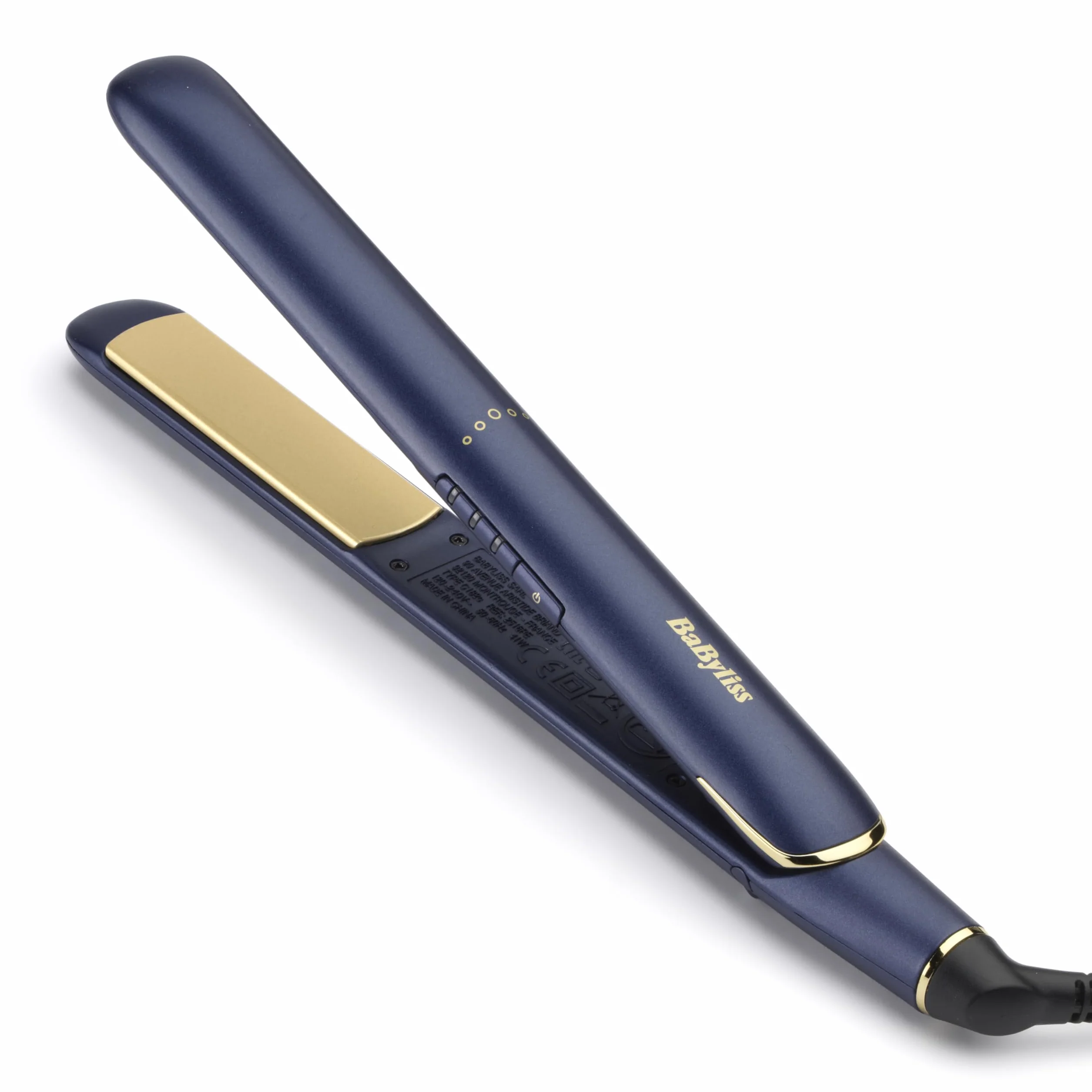 BaByliss Plancha de Pelo Midnight Luxe 2516PE - Placas flotantes de cerámica con titanio, 235°C, Multivoltaje, Azul