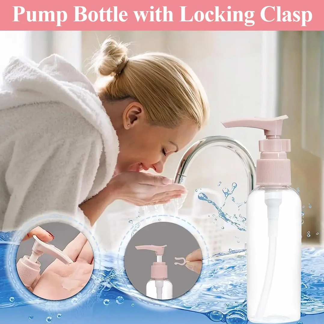 Botellas de viaje 8 pcs, contenedores recargables para líquidos, champú, loción y gel de ducha