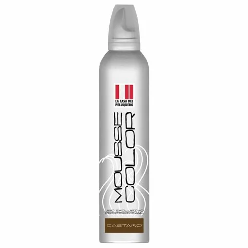 La Casa del Peluquero Espuma Mousse Color Castaño 300ml Fijación Alta Rizos Ondulaciones Volumen