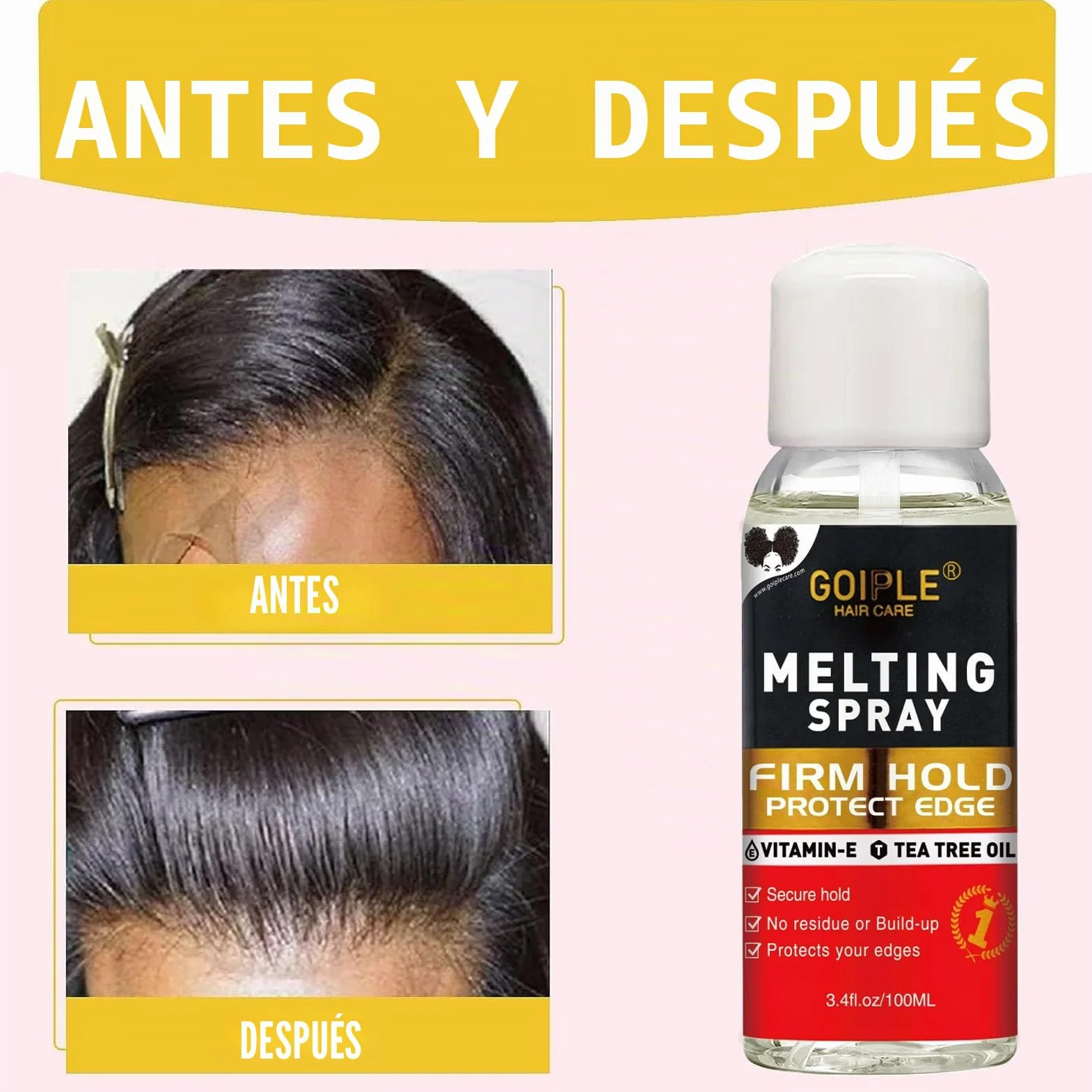 Spray adhesivo para pelucas Kit acabado natural sujeción bordes