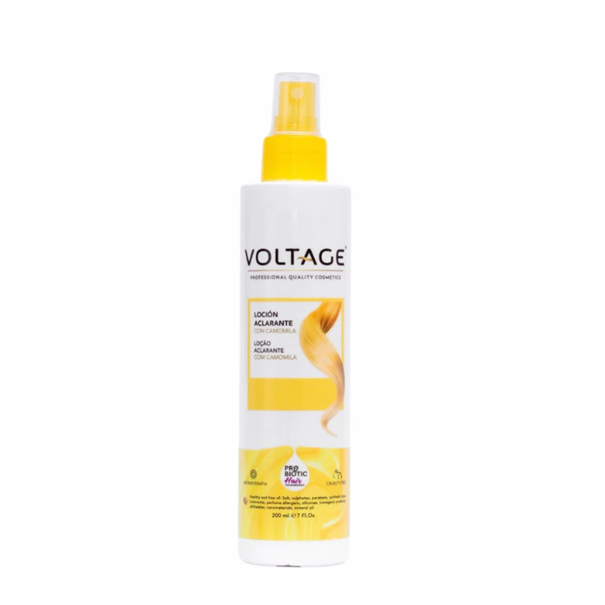 Voltage Cosmetics Aclarante con Camomila Rubio Natural Progresivo 200 ml Prebiotic Hair Technology Cabellos Naturales Sin Sulfatos