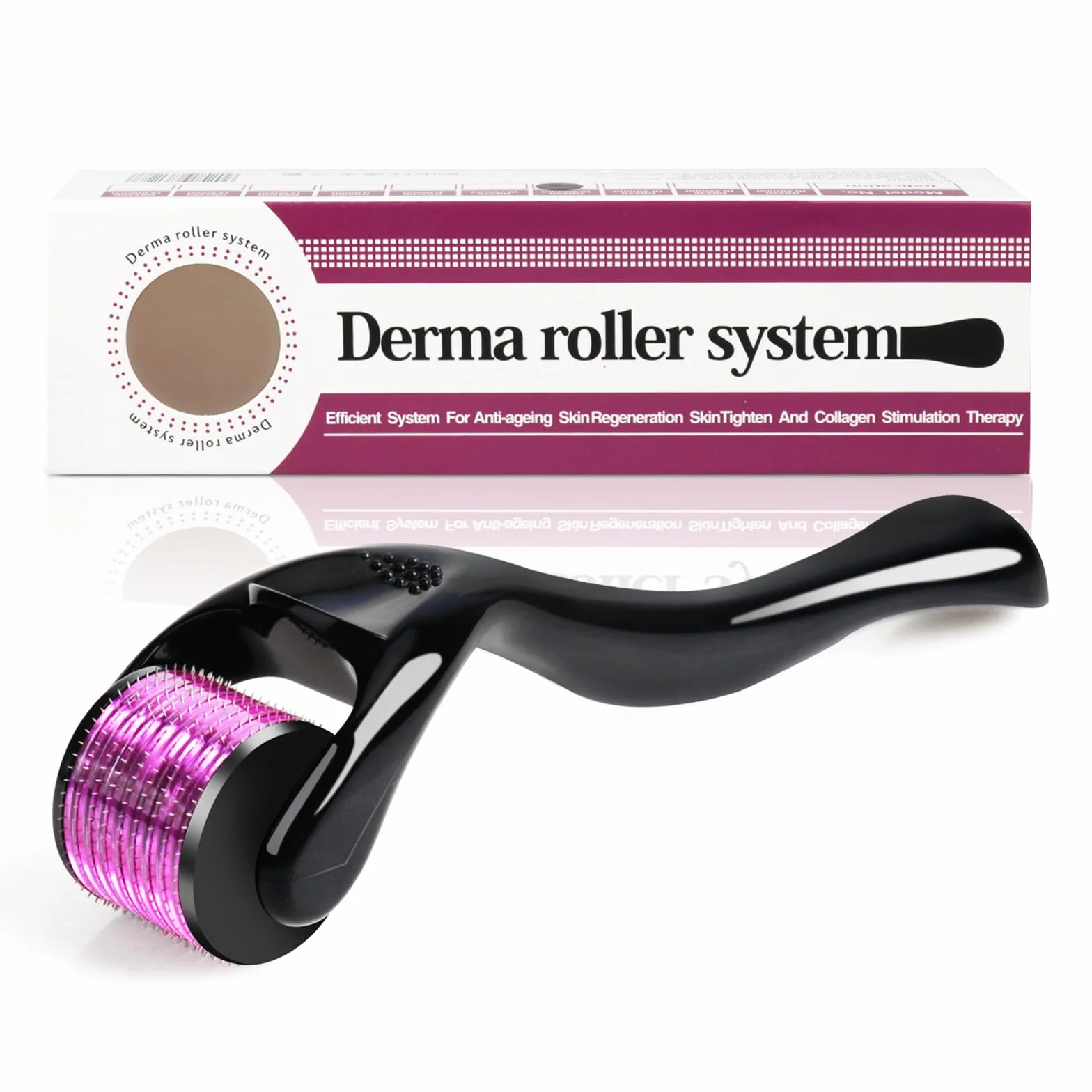 Derma Roller 0,5 mm 540 microagujas de titanio para cara barba cicatrices Rodillo facial