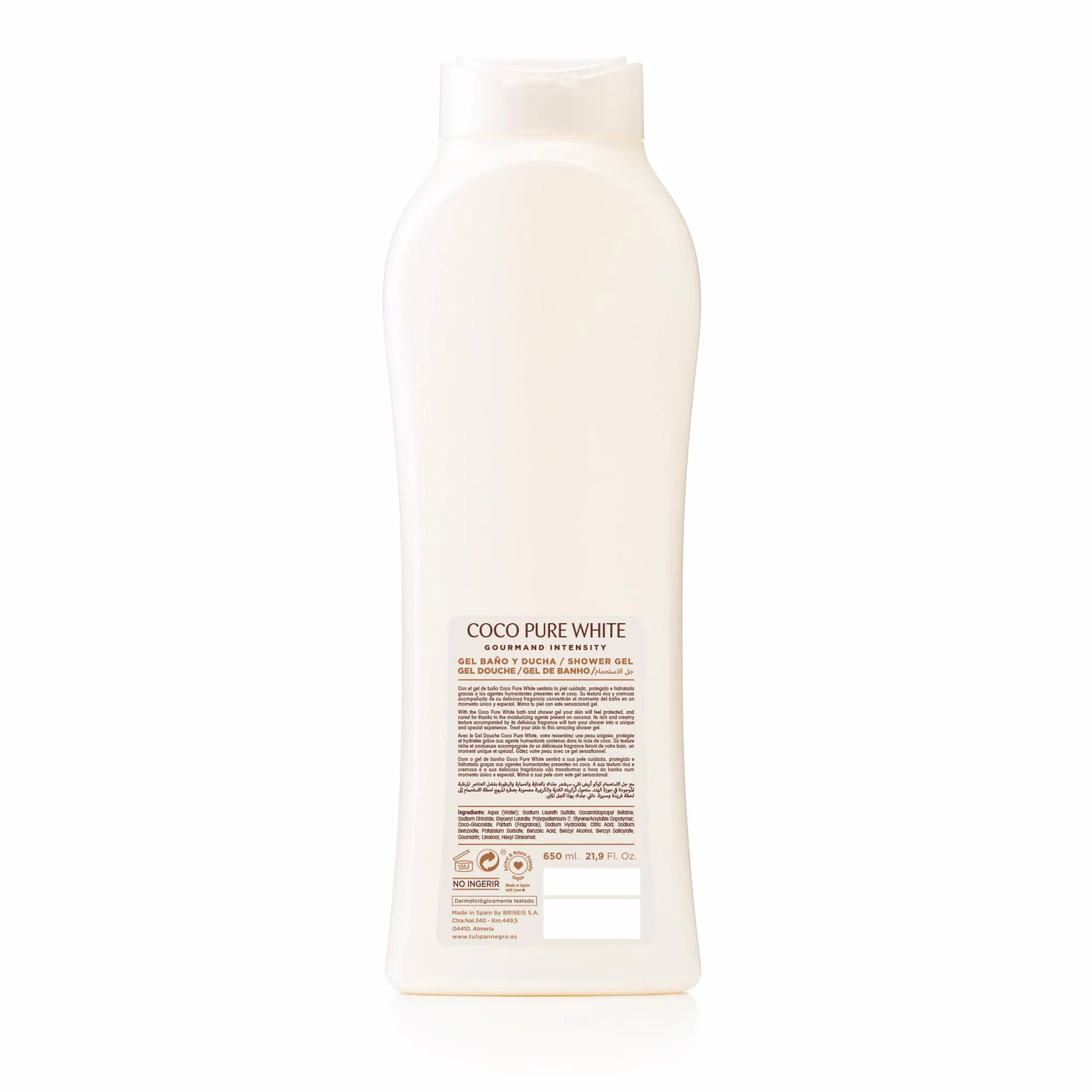 Tulipán Negro Gel de Baño Coco Pure White Nutritivo e Hidratante 650 ml