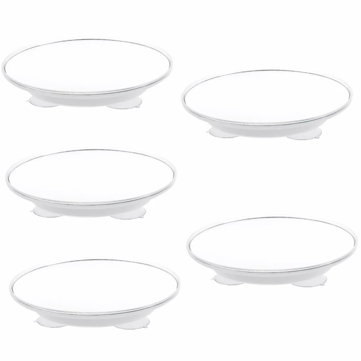 SHERCHPRY 5 Piezas Espejo de vanidad con Ventosa Aumento del Espejo del baño aumentador Lupa para de Maquillaje montado en la Pared de Maquillaje de baño de Plata