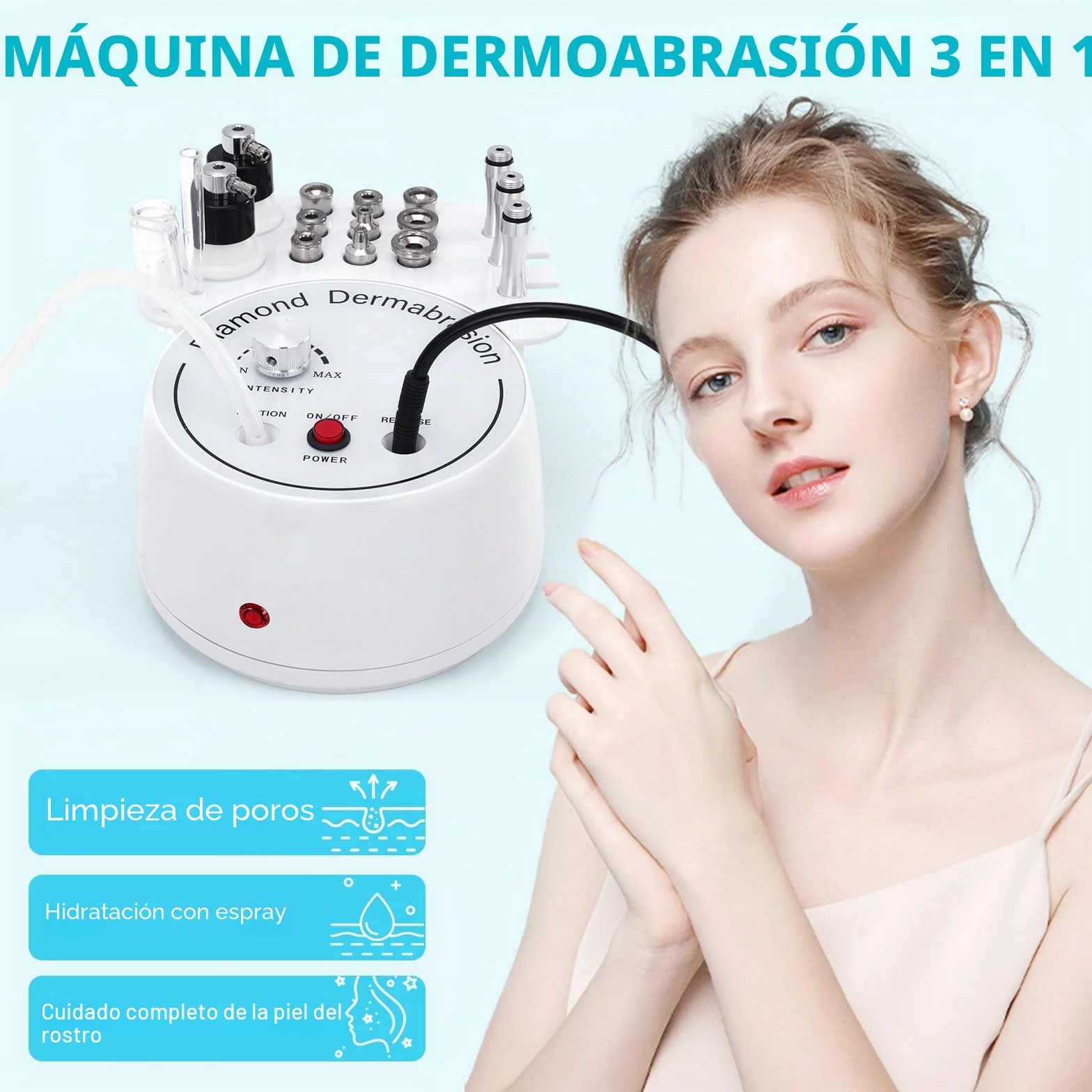 Dispositivo Profesional de Dermoabrasión 3 en 1, Barra Mágica para Salones de Belleza