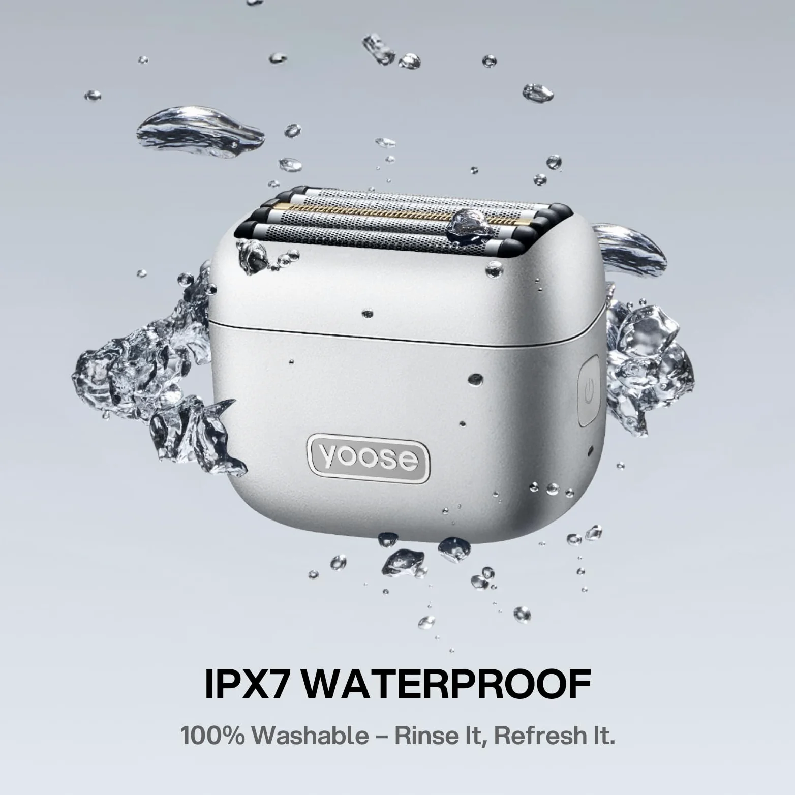 yoose Mini afeitadora de 5 láminas, maquinilla de afeitar eléctrica portátil para hombres, cabezal de corte magnético de 5 hojas, IPX7 impermeable, recargable por USB-C, afeitado en seco inalámbrico