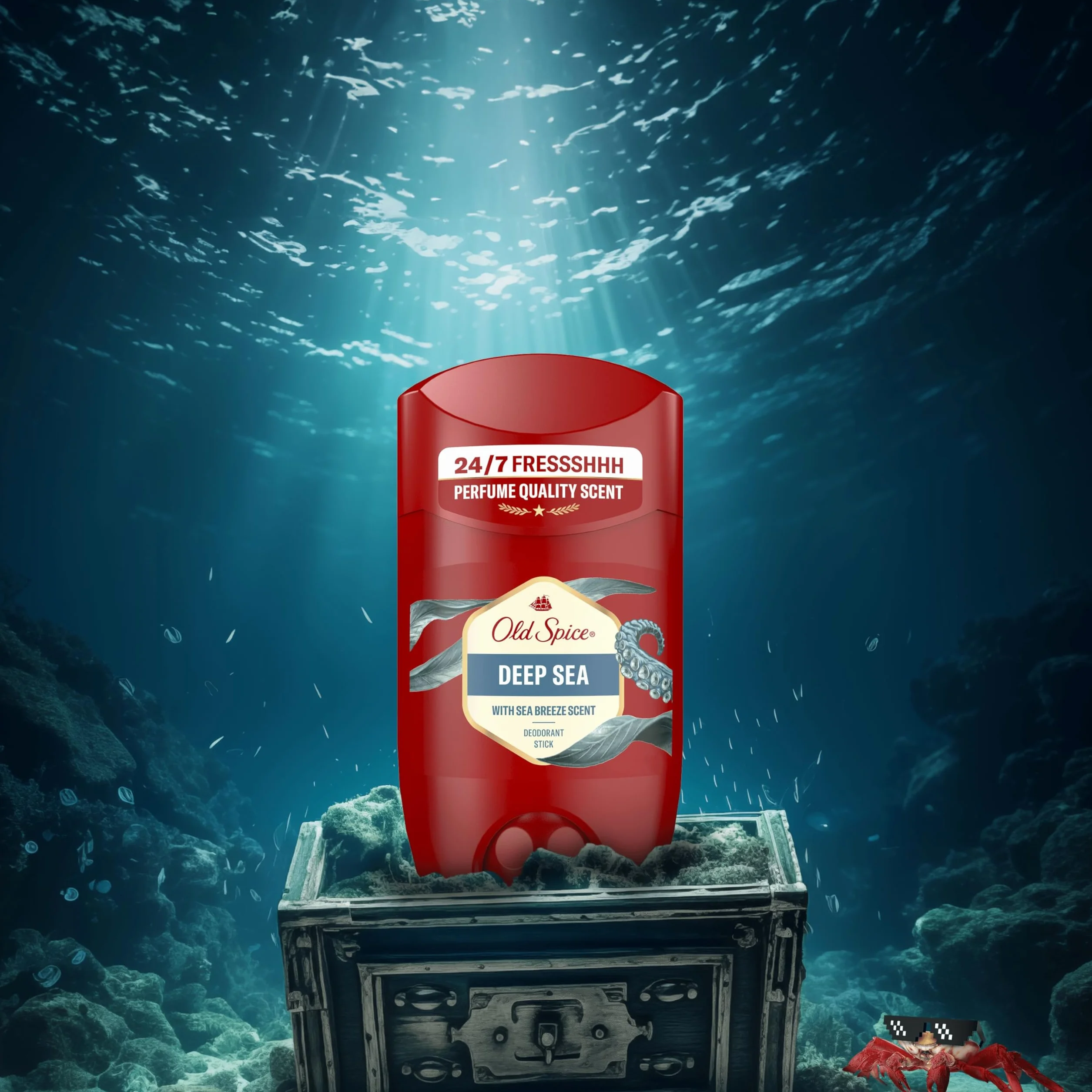 Old Spice Deep Sea Desodorante en Barra para Hombres 4x50ml, Fresco 24 Horas