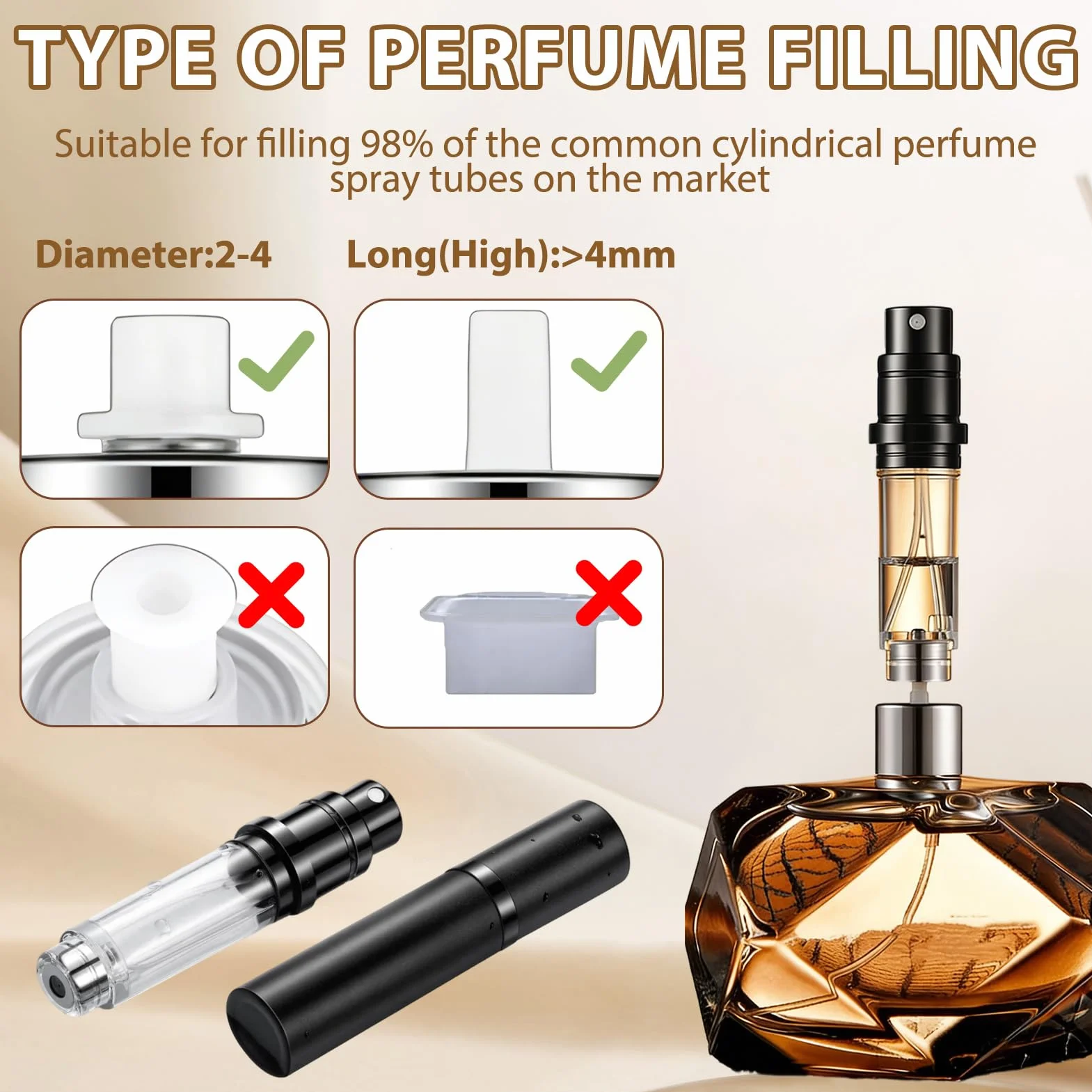 Atomizador Perfume Recargable Aluminio 5ml Mini Pulverizador Portátil Viaje Botella Spray Colonia Rellenable Negro