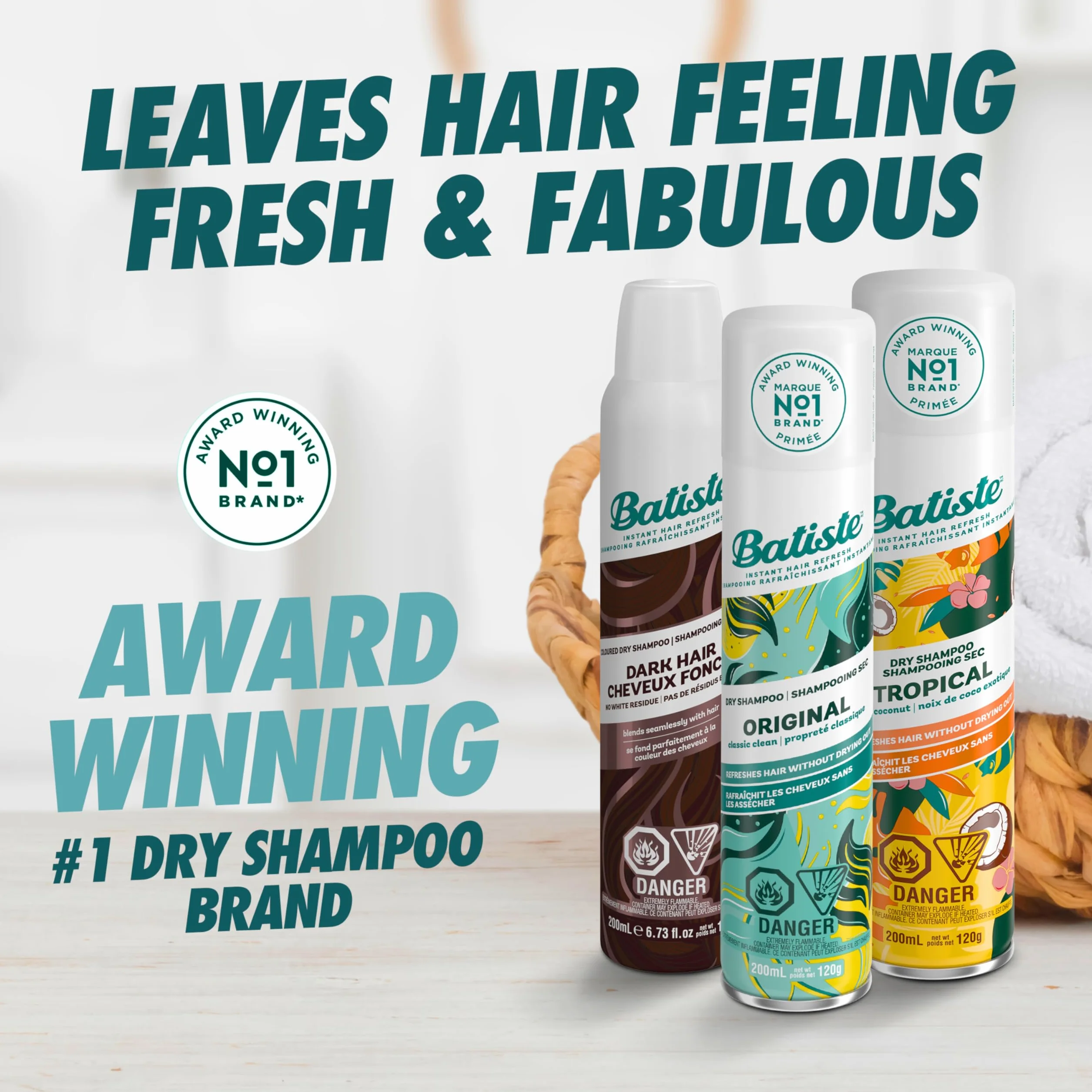 Batiste Cherry Dry Shampoo Champú, Fresh 200 ml