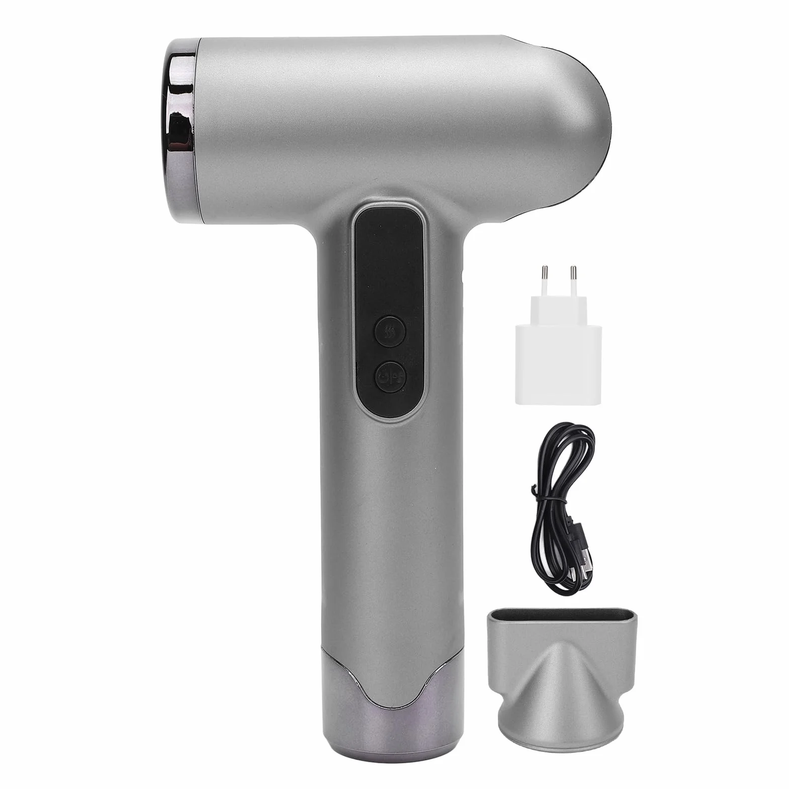 Secador de Pelo Inalámbrico, Secador de Pelo Portátil de 200W 100000RPM, Secador de Pelo de Viaje Recargable por USB de 15000mAh para Dormitorio de Viaje en Casa (Enchufe de la UE)