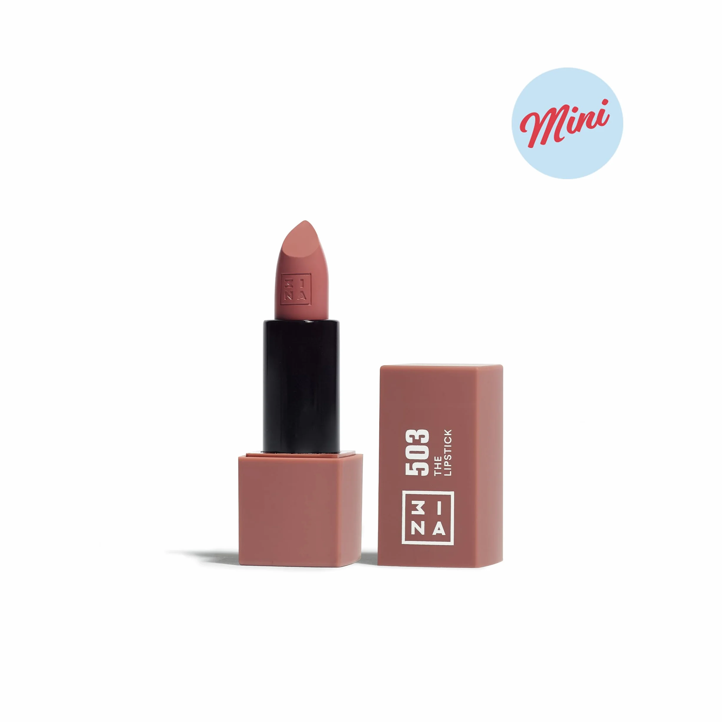 3INA MAKEUP The Lipstick 503 (mini) Nude Rosetto Formato Viaggio Rossetti Matte Vitamina E Burro di Karite Alta Pigmentazione Vaniglia Vegan
