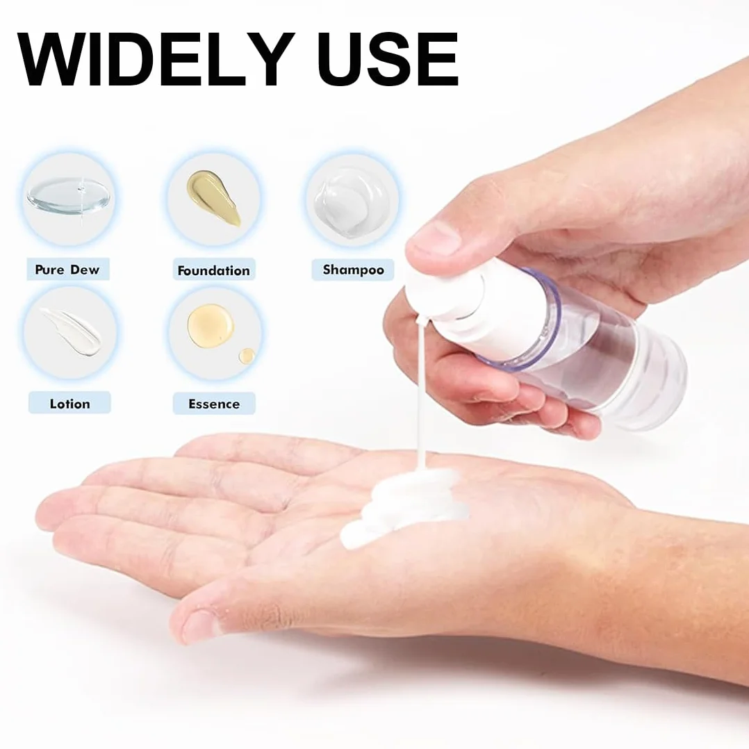 6 Piezas 50 ml Bote Airless Dispensador de Bomba, Travel Bottles, Botella de Bomba de Presión Cosmética, Botella de Vacío, Botellas Dispensadoras de Gel, para Loción Crema Base Loción Esencia