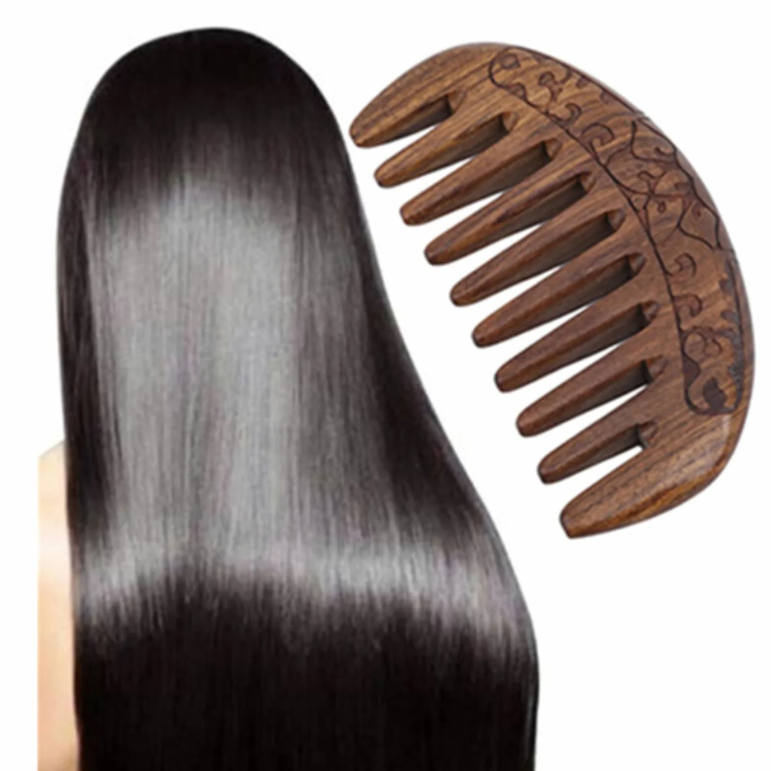 Cepillo de cerdas para el pelo, peine de bolsillo de madera, peines de dientes superestrechos, naturales, negros y dorados, peine antiestático para piojos y barba, herramientas para peinar el cab