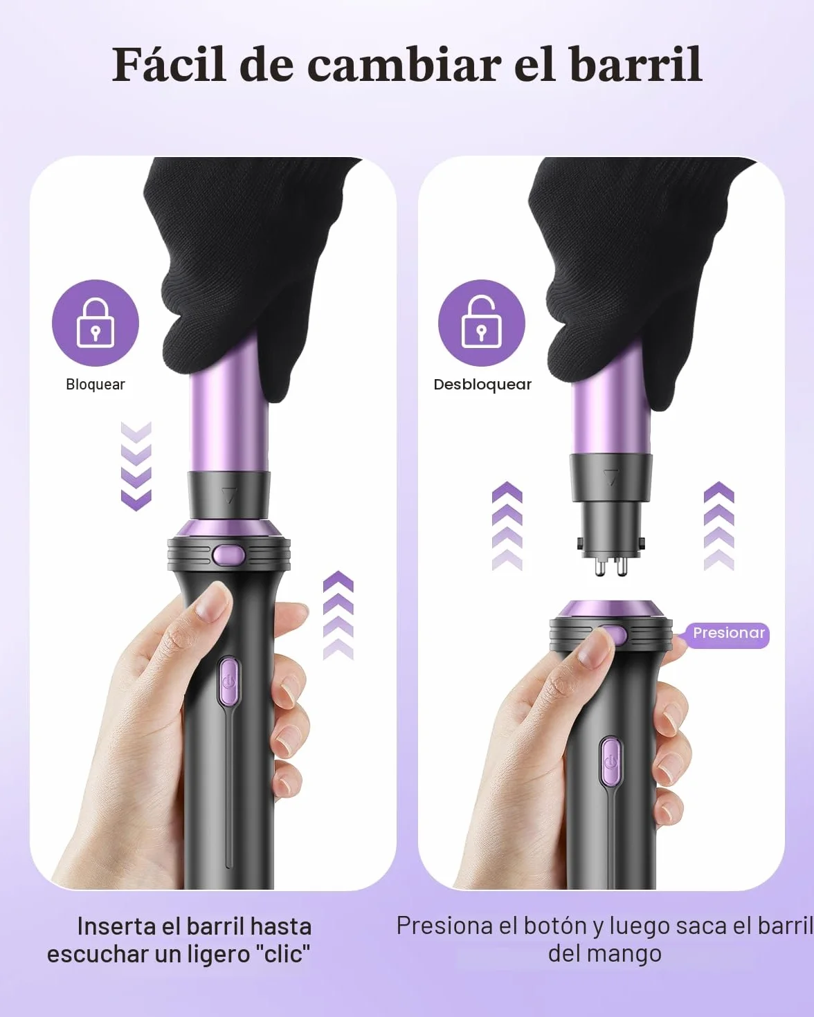 Curling Iron 5 en 1 BESTOPE PRO - Con Plancha de Pelo, Cepillo TéRmico, Rizador Pelo Ondas (9 Mm-25 Mm), Temperatura Ajustable - Para Viajes Y Regalos Hair Curler Kit
