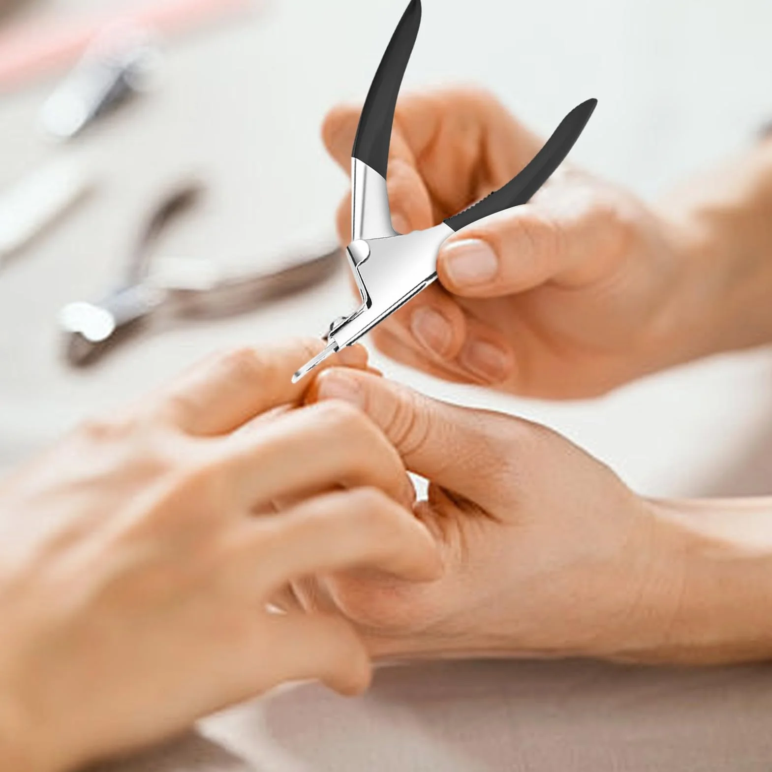 Cortador de uñas falso de acero inoxidable para puntas acrílicas, herramienta de manicura