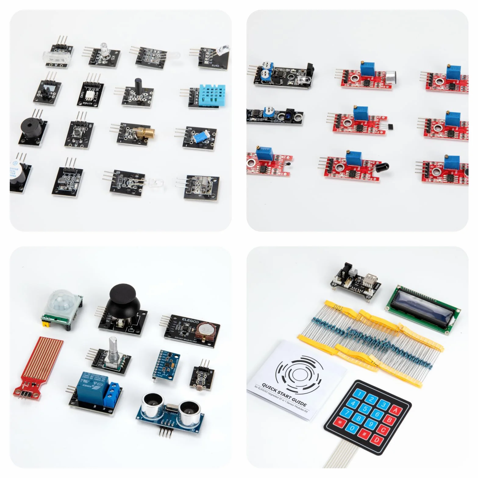 ELEGOO 37-en-1 Kit de Módulos de Sensores para Arduino UNO R3 Mega 2560 Nano Raspberry