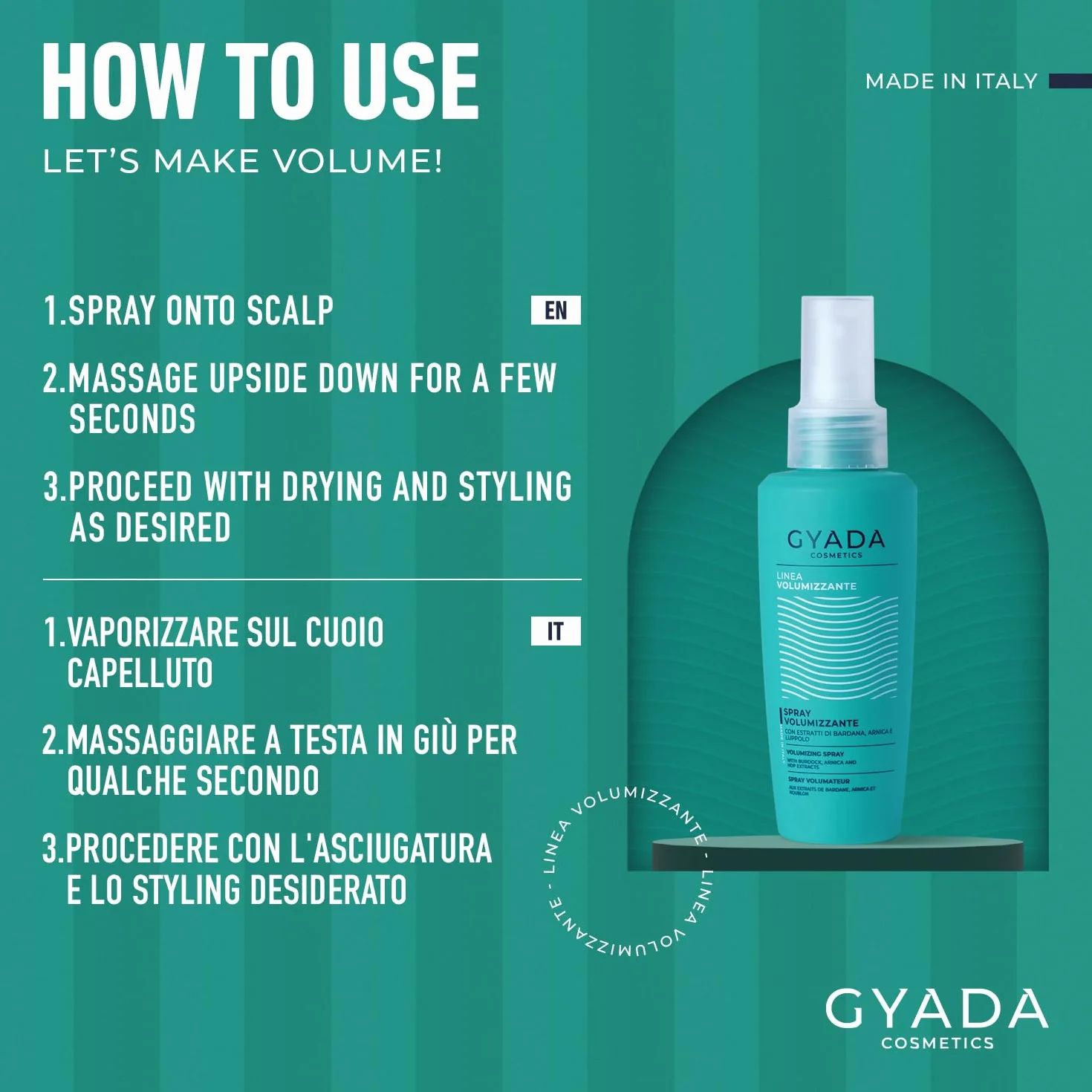 GYADA COSMETICS spray voluminizador para cabellos finos y lisos 125ml