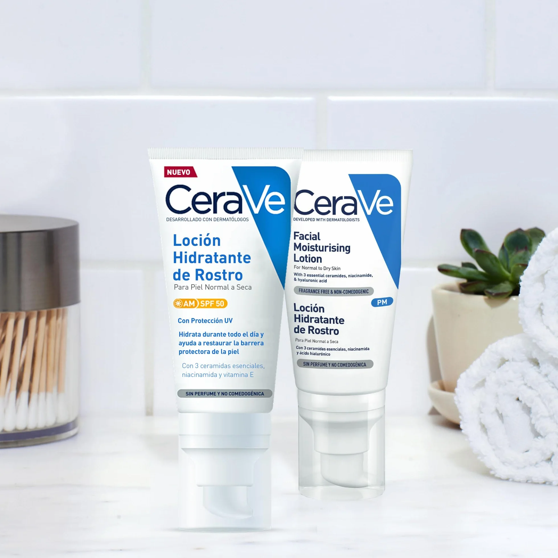 CeraVe Loción Hidratante de Rostro SPF 50 52ml para Piel Normal a Seca