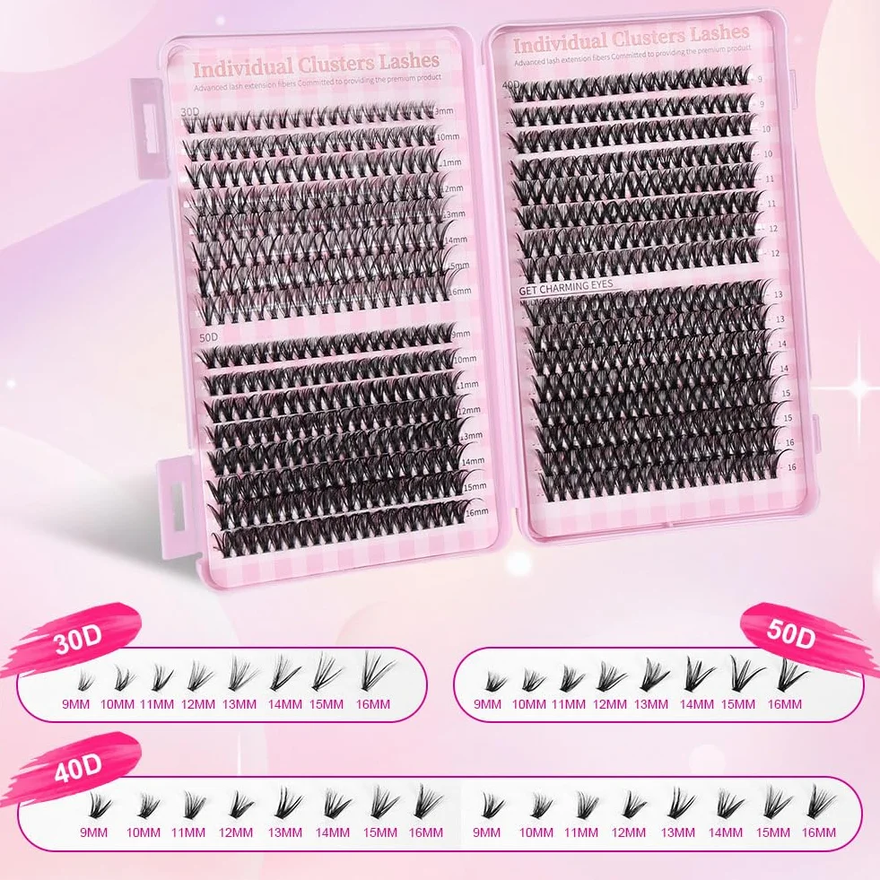 Aomig Kit Profesional de Pestañas Postizas 640 Pcs, 9-16mm, Material Ecológico