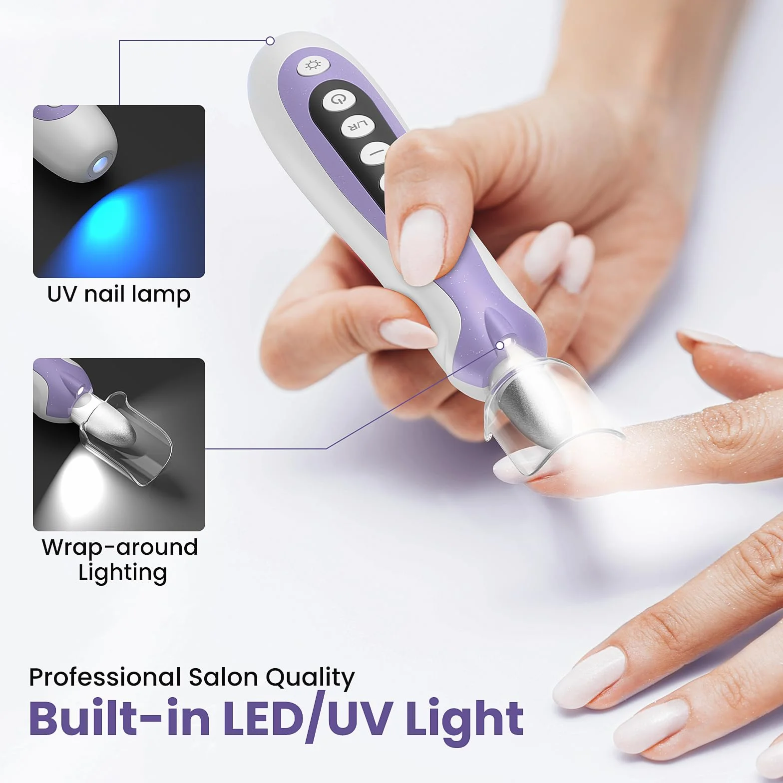 Taladro de uñas, lima de uñas eléctrica y lima de uñas inalámbrica de 10 velocidades, kit 10 en 1 para uñas gruesas, kit de manicura y pedicura portátil recargable de 2000 mAh con pantalla LED, regalo