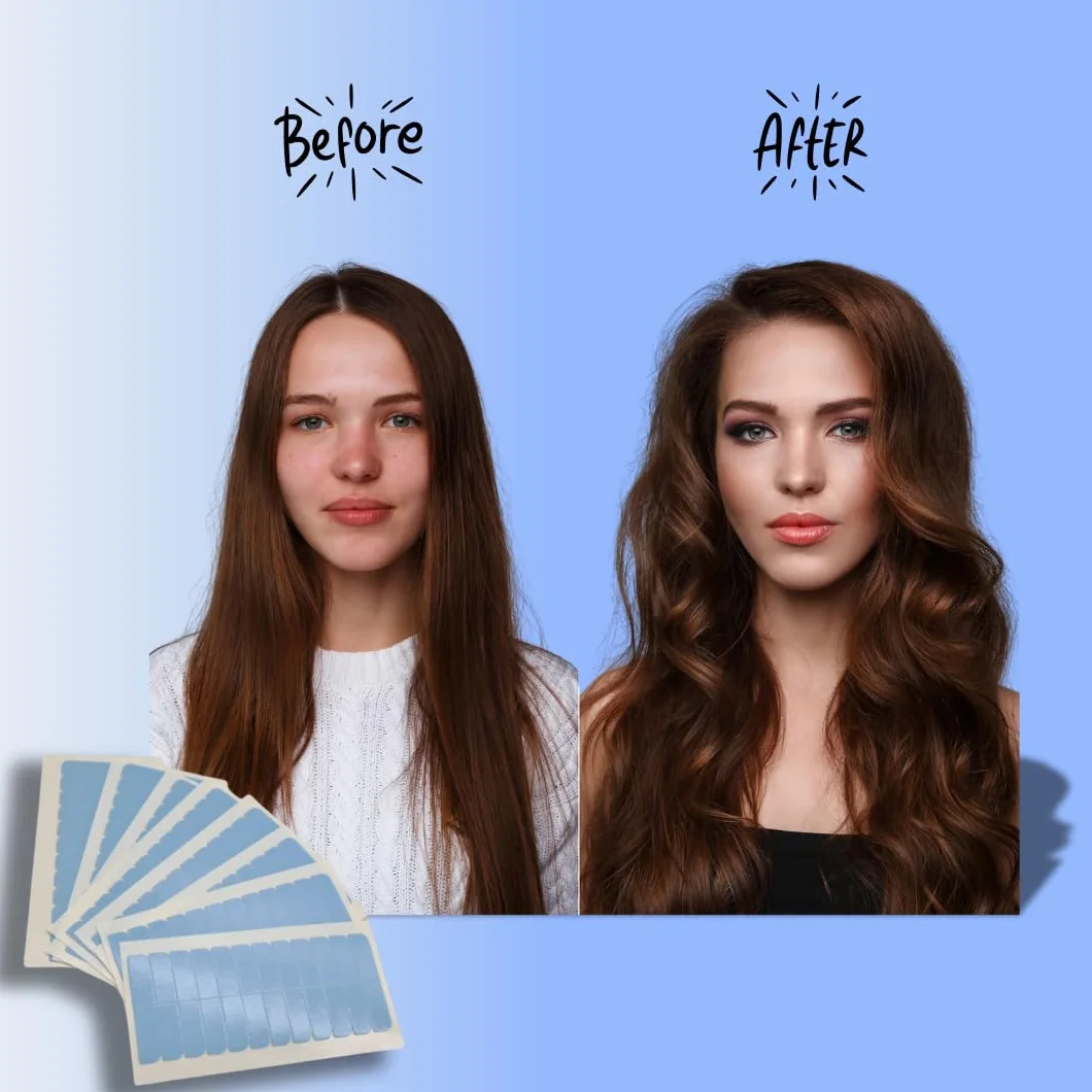 Tiras adhesivas invisibles para extensiones de cabello 96 unidades