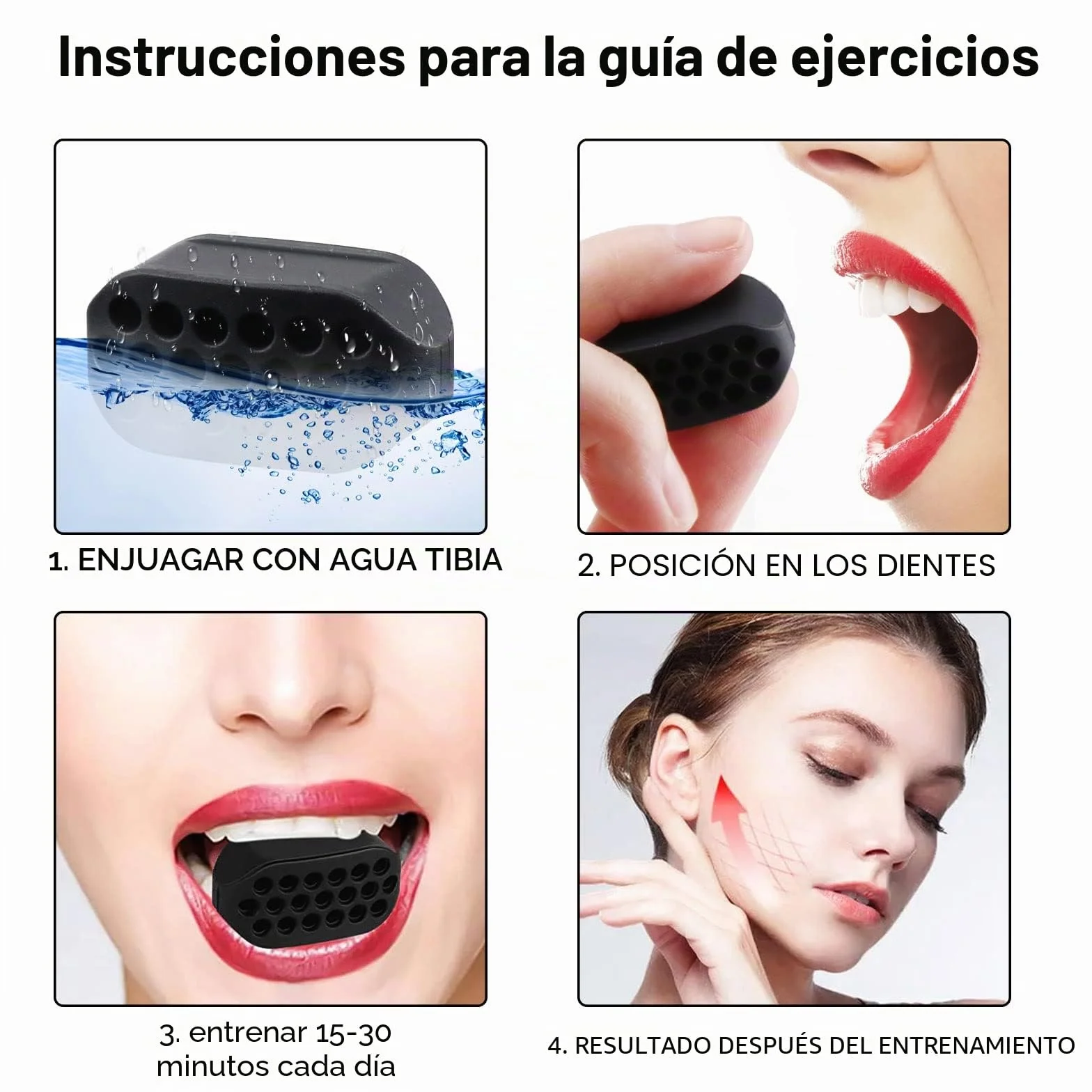 JSMTKJ 6 Piezas Ejercitador de Mandibula, Jawline Exerciser, Entrenador de Músculos de Línea de Mandíbula