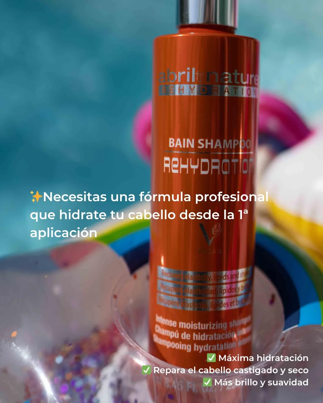 Abril et Nature Set de Cuidado Capilar Rehydration Champú Mascarilla Sérum 550 ml