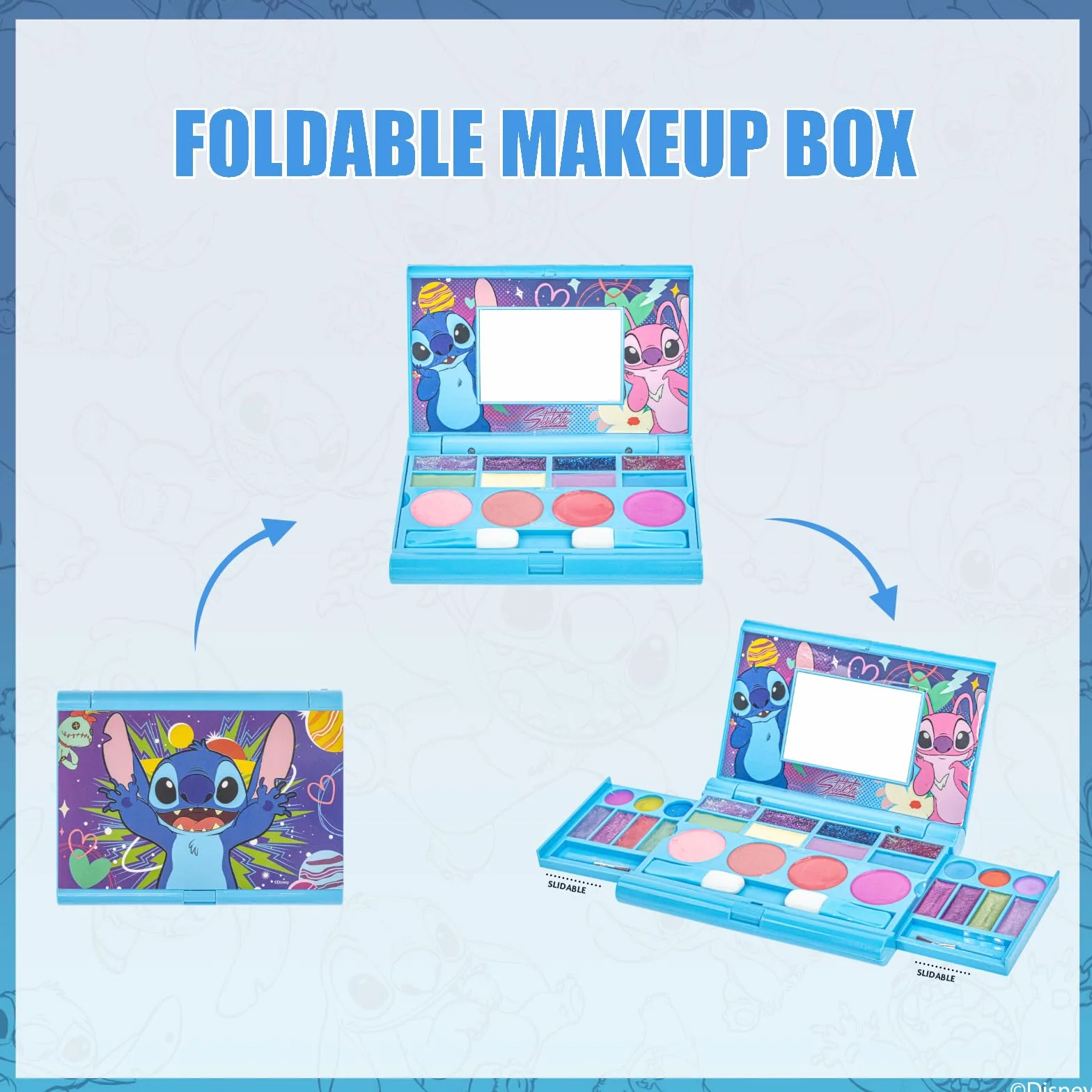 Stitch Set Maquillaje Gloss Brillo Ojos Colorete Brochas