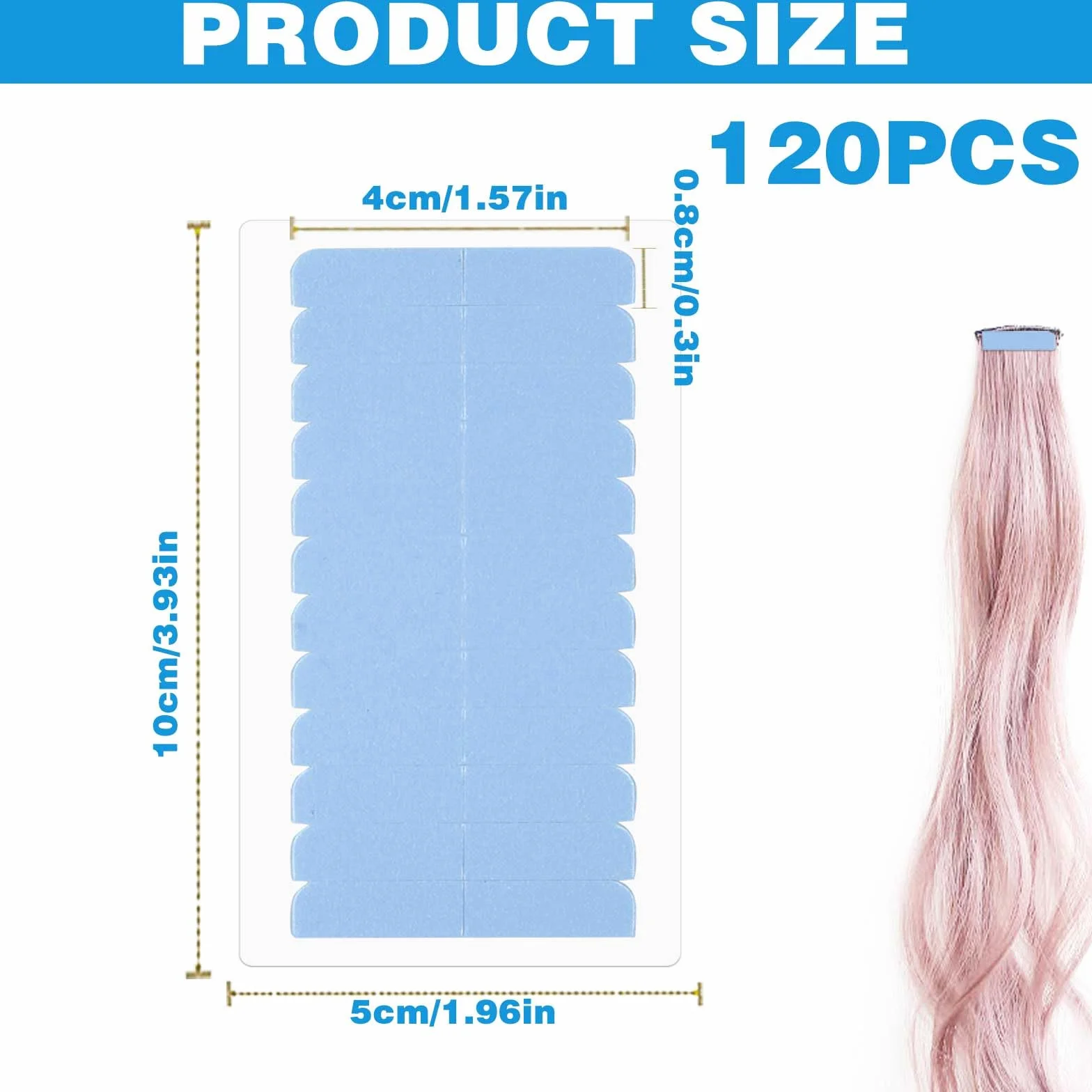Cinta adhesiva de repuesto para extensiones de cabello, 120 unidades, doble cara, para cabello humano