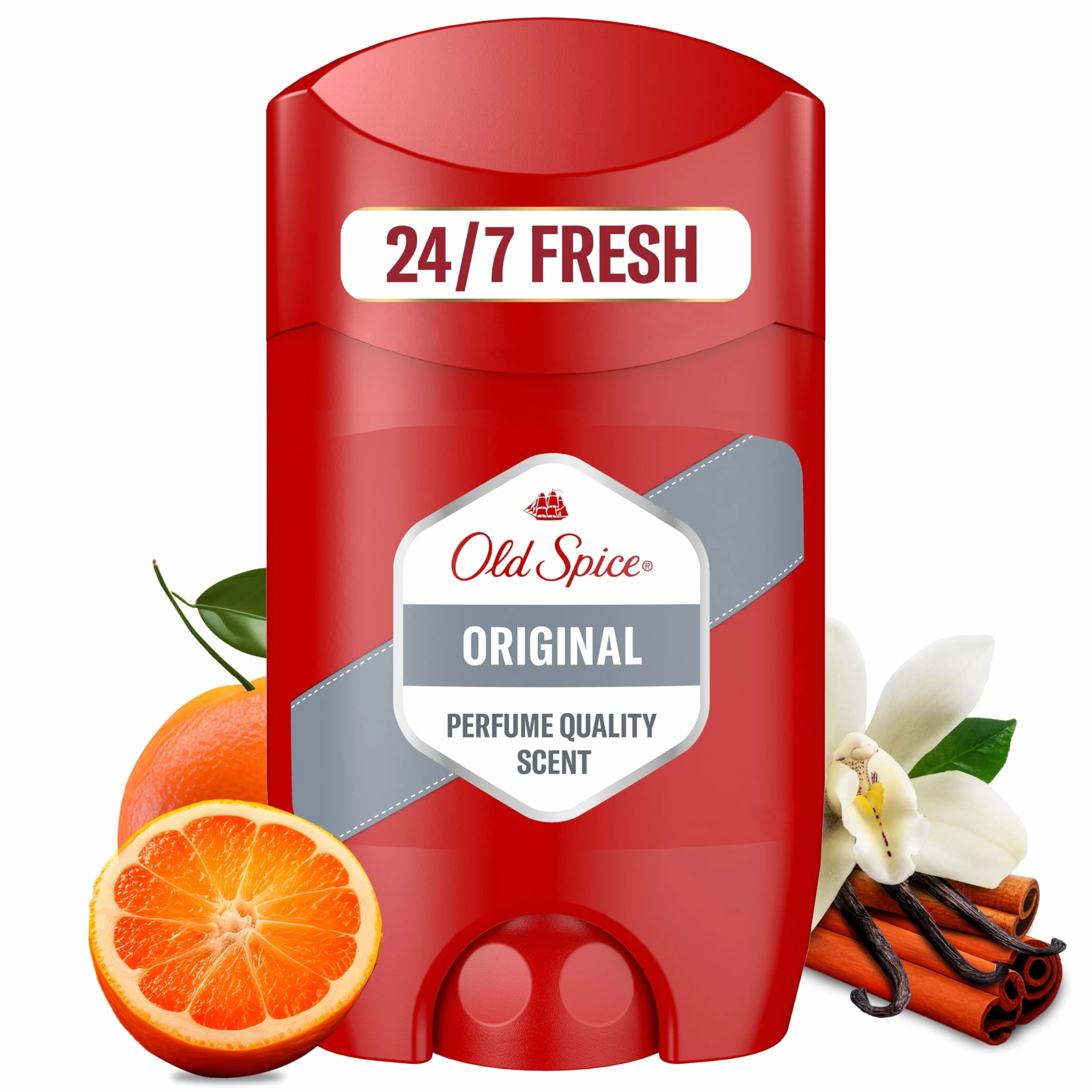 Old Spice Original Desodorante en Barra para Hombres 4x50 ml, Fresco 24 Horas, Protección Contra el Mal Olor