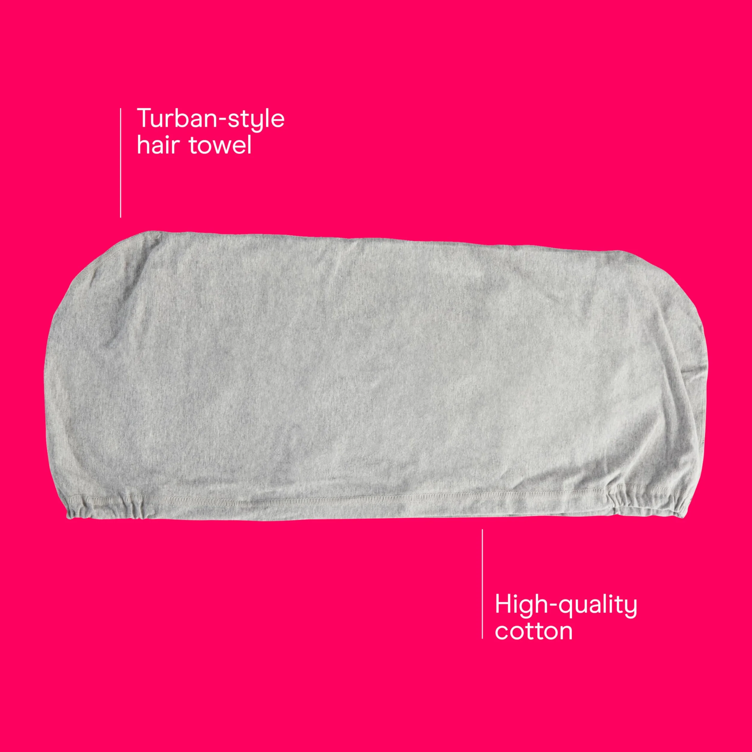 Conair Toalla de algodón para Mujer Secado rápido ultraabsorbente Turbante Gris