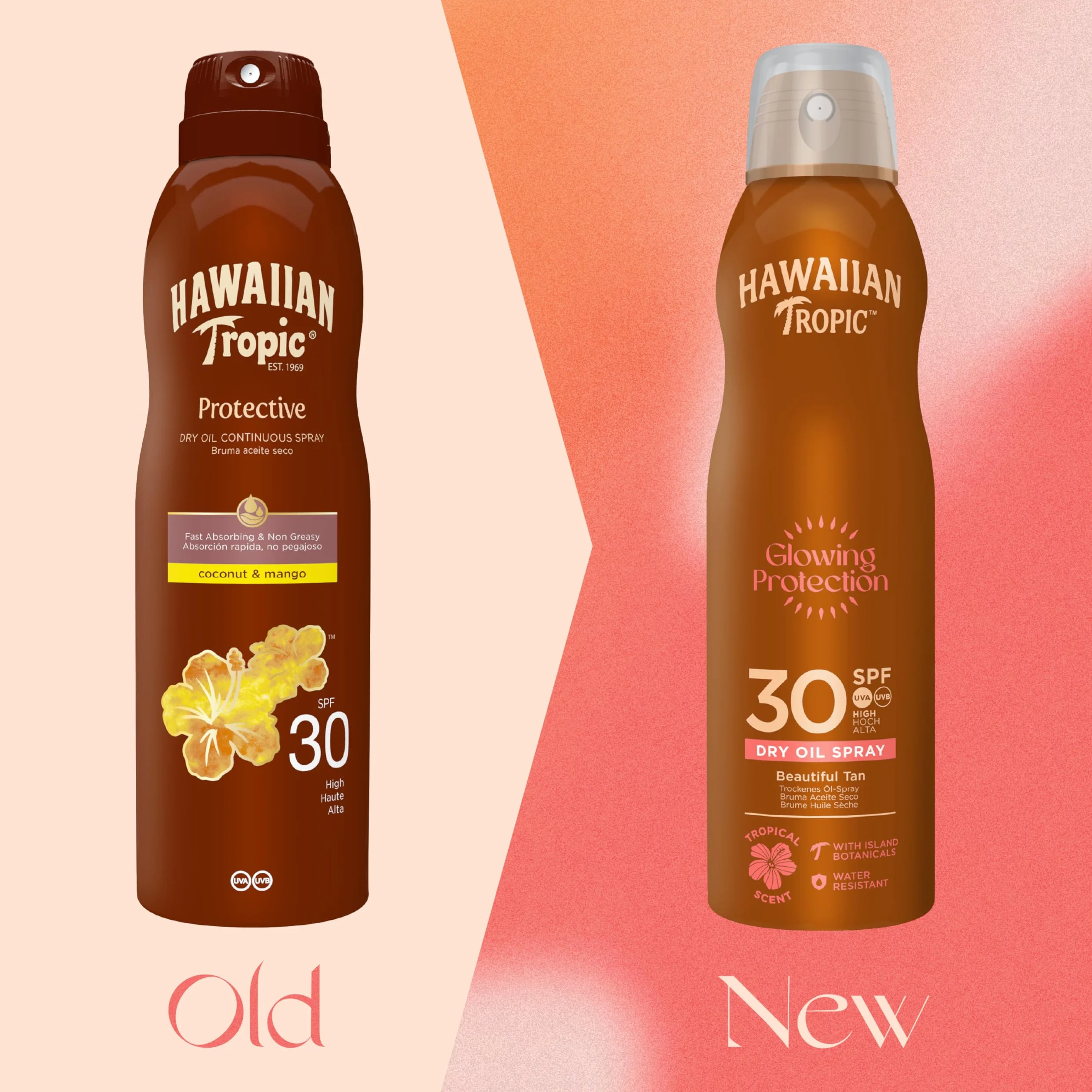 Hawaiian Tropic Aceite Protector Solar Glowing Protection SPF 30 Bruma Aceite Seco Bronceador 180 ml