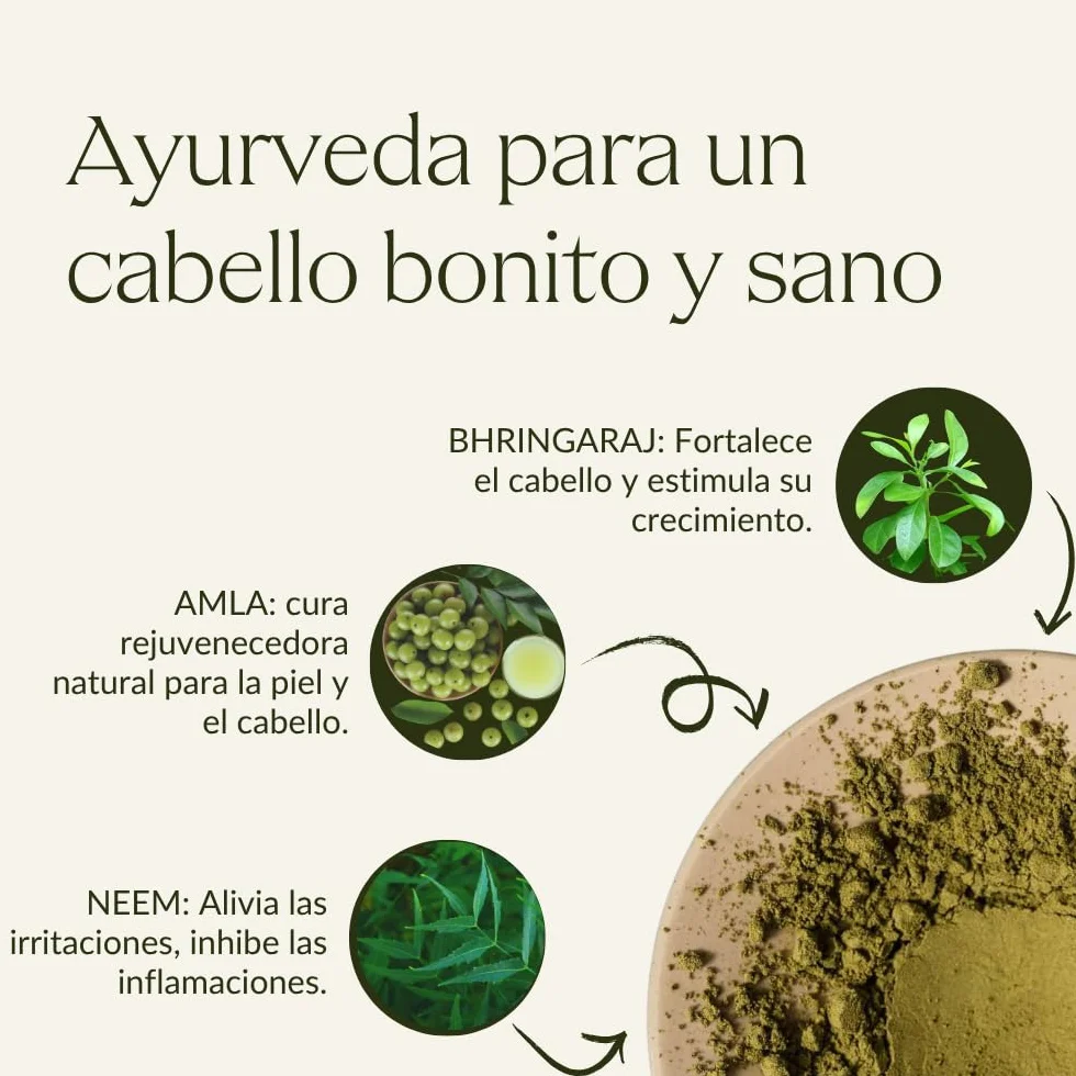 Khadi CASTANO MEDIO Tinte vegetal para el cabello 100% vegetal 100 g
