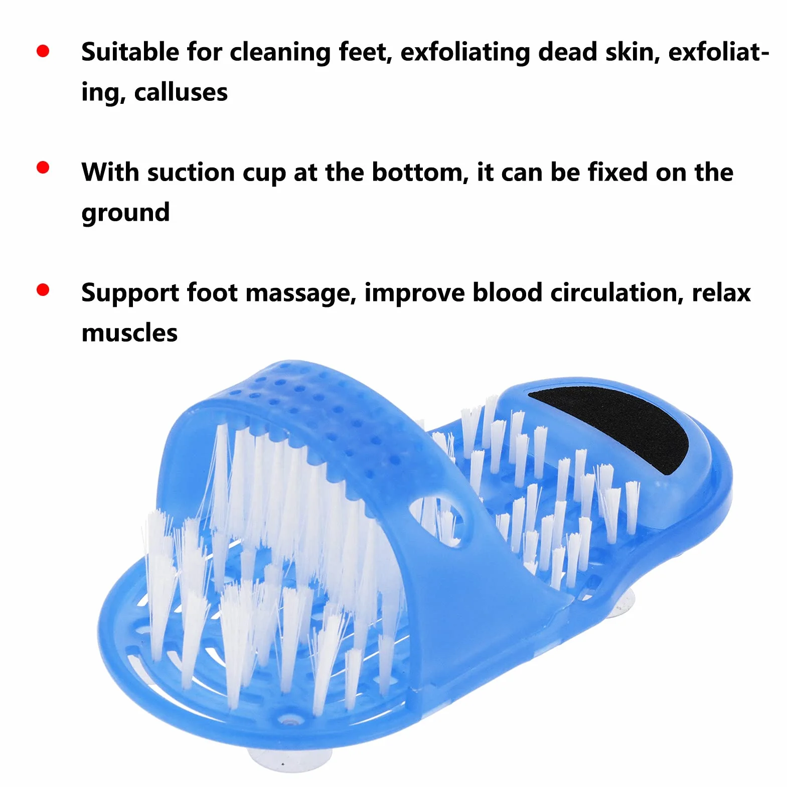 Naroote Limpiador Exfoliante Azul para Ducha y Pies, Fácil de Limpiar, con Ventosa y Función de Masaje