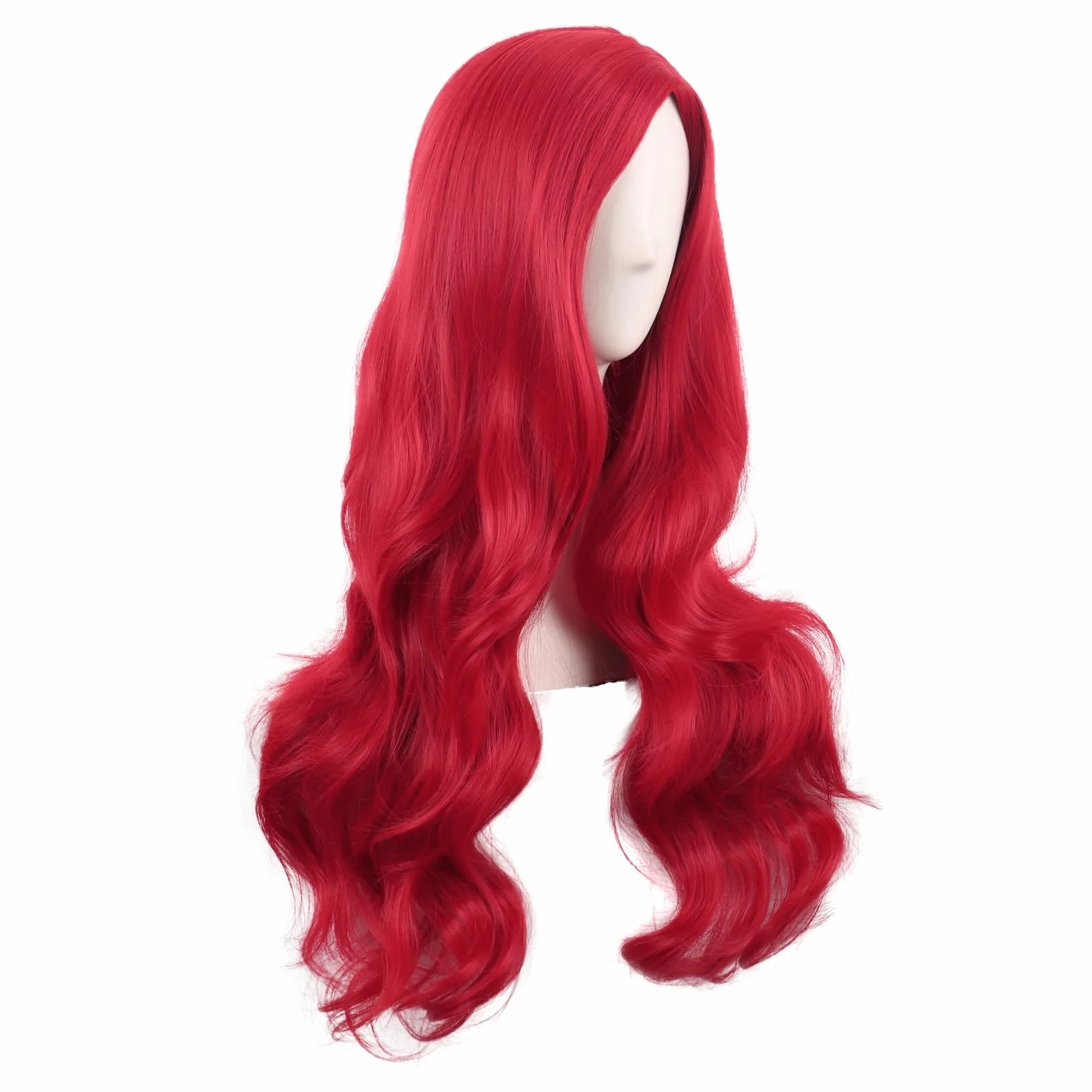 Peluca Cosplay Larga Onda Rizo Sintética 70 cm MapofBeauty Rojo Brillante