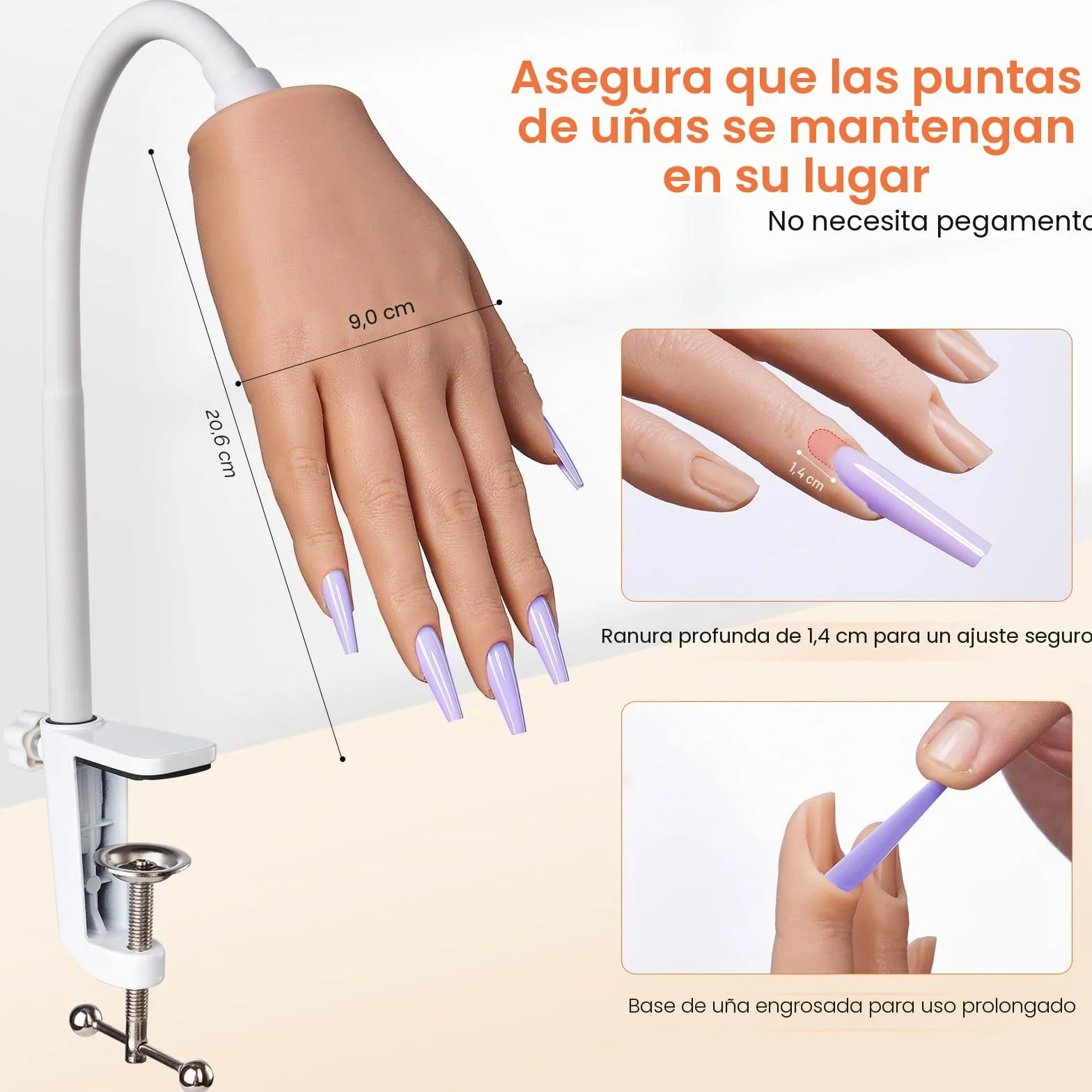 Deciniee Mano para Practicar Uñas: Silicona Mano de Practicas de Uñas Con 240 Puntas De Uñas/5PCS Set de Nail Art Cepillo/Archivo De Uñas – Manicura De Uñas
