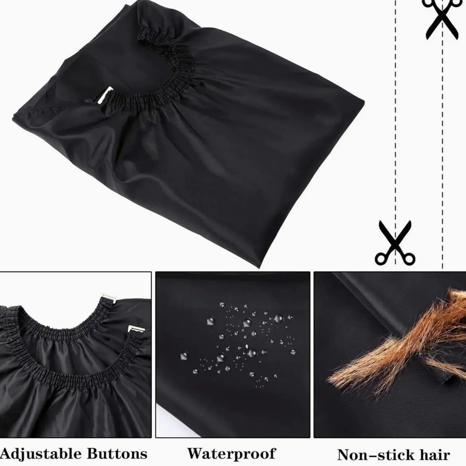 Capa Peluqueria Capa de Peluquero for Hombre y Mujer, Capa de Corte de Pelo, Delantal for Corte de Pelo, Accesorios for Herramientas de Tinte y champú, 3 uds.