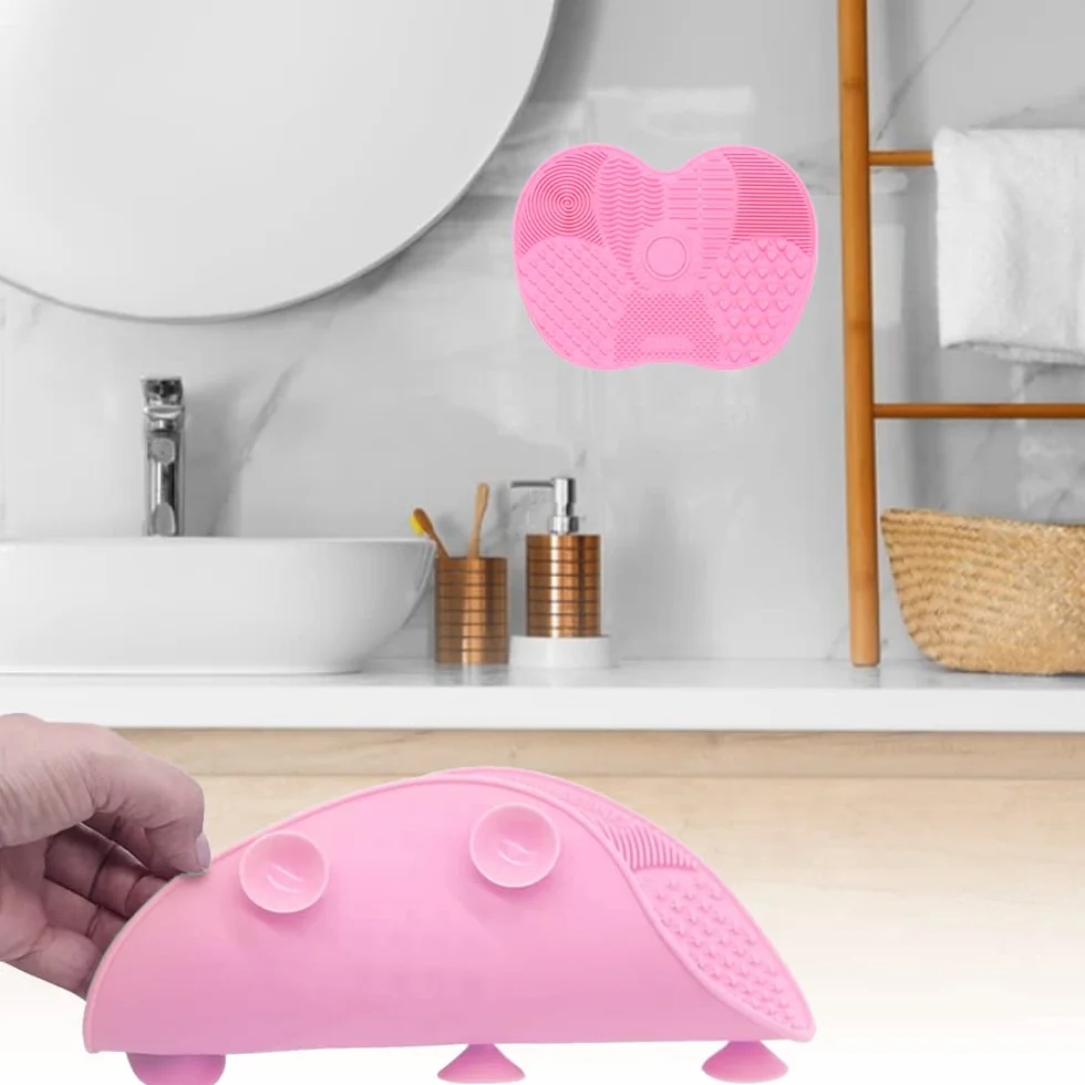 Silicona Alfombrilla de Limpieza de Brochas de Maquillaje Cepillo Cosmético