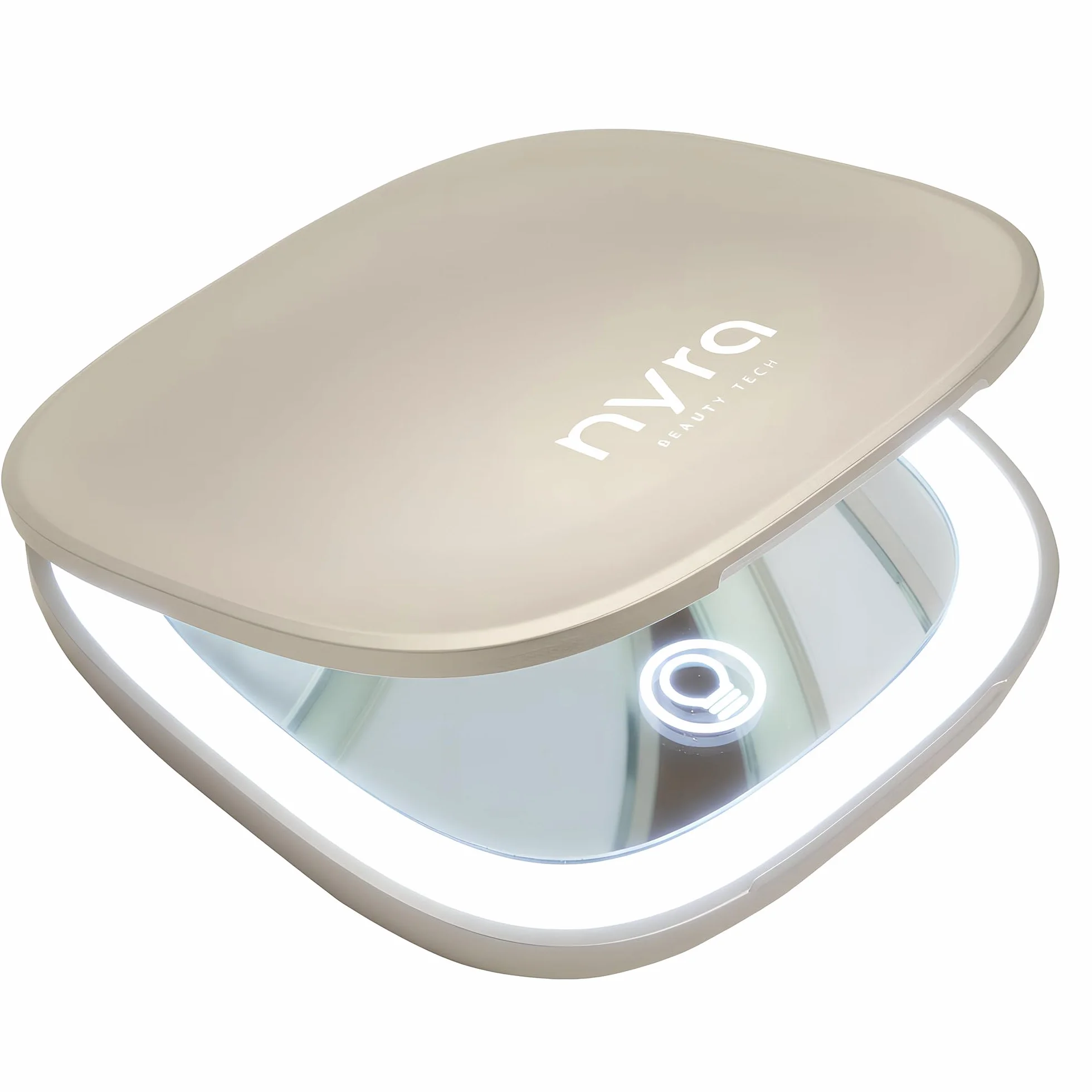 Nyra Espejo LED de Viaje Recargable 3 Modos de Luz Brillo Regulable Aumento x1 x3 Batería 400mAh Carga Tipo C