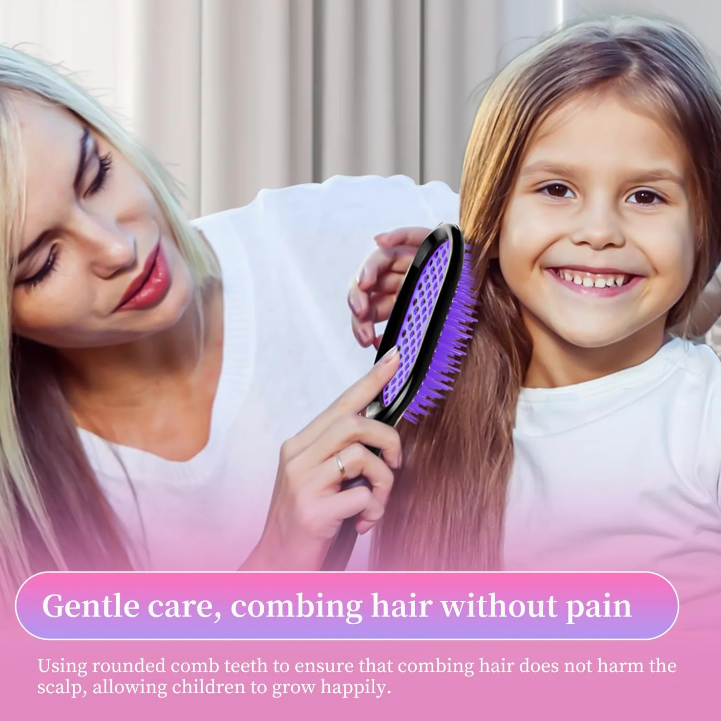 Cepillo desenredante, paquete de 2 cepillos desenredantes, desenredante suave y eficaz en tipos de cabello frágil húmedo o seco, ultraligero, cepillo desenredante ventilado y antiestático (negro +